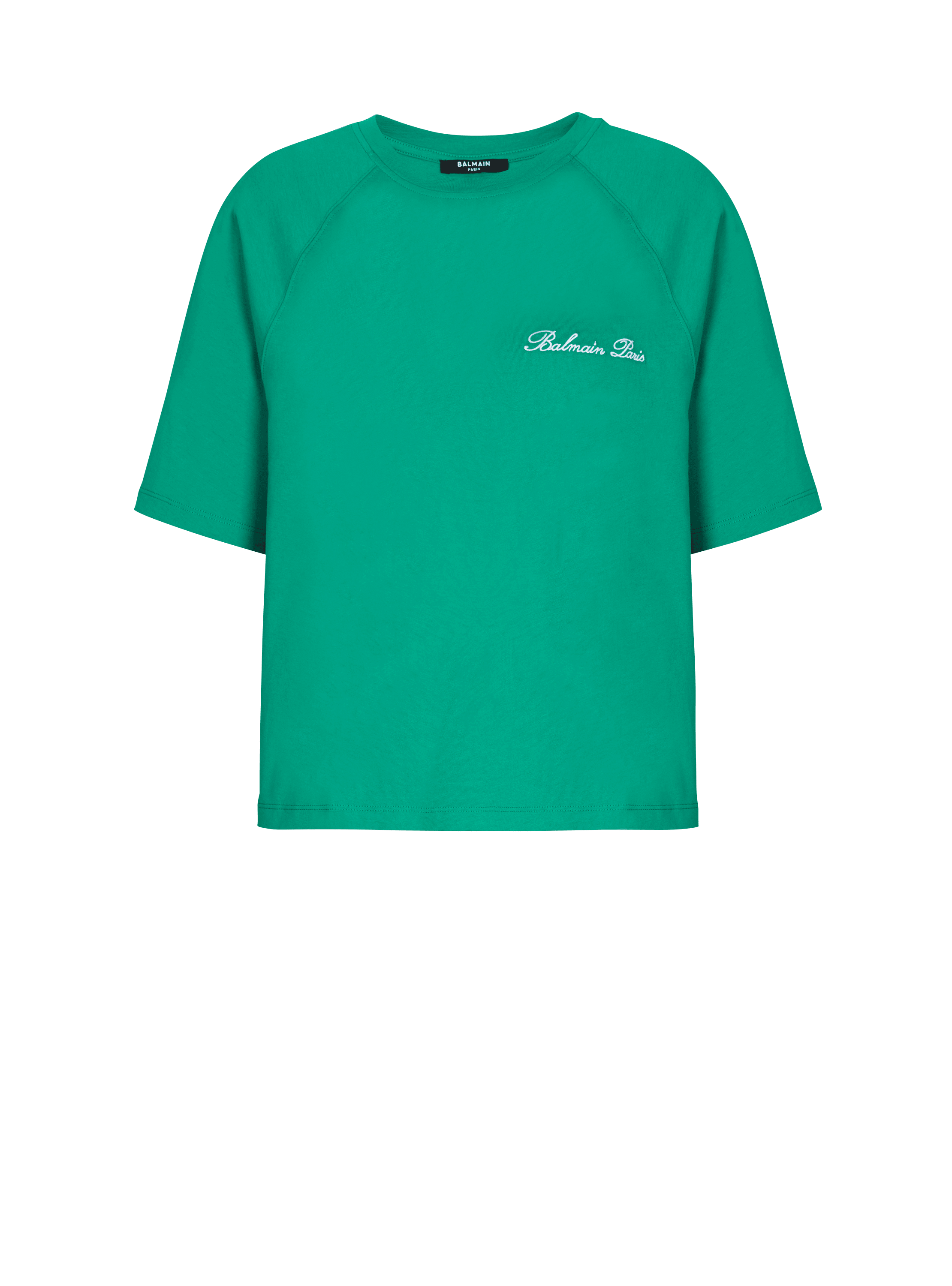 Cropped Balmain Signature T shirt