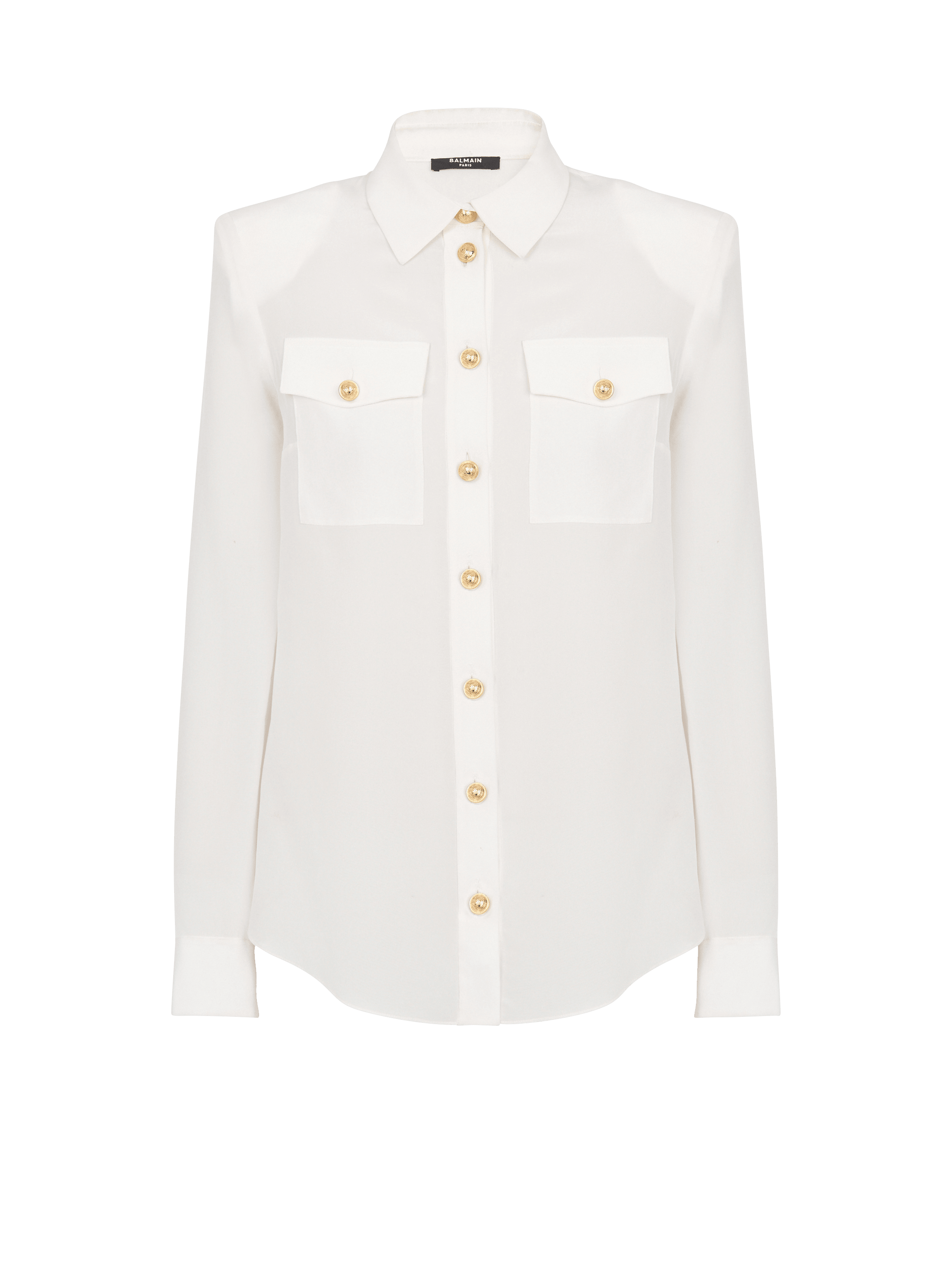 Crepe shirt with golden buttons