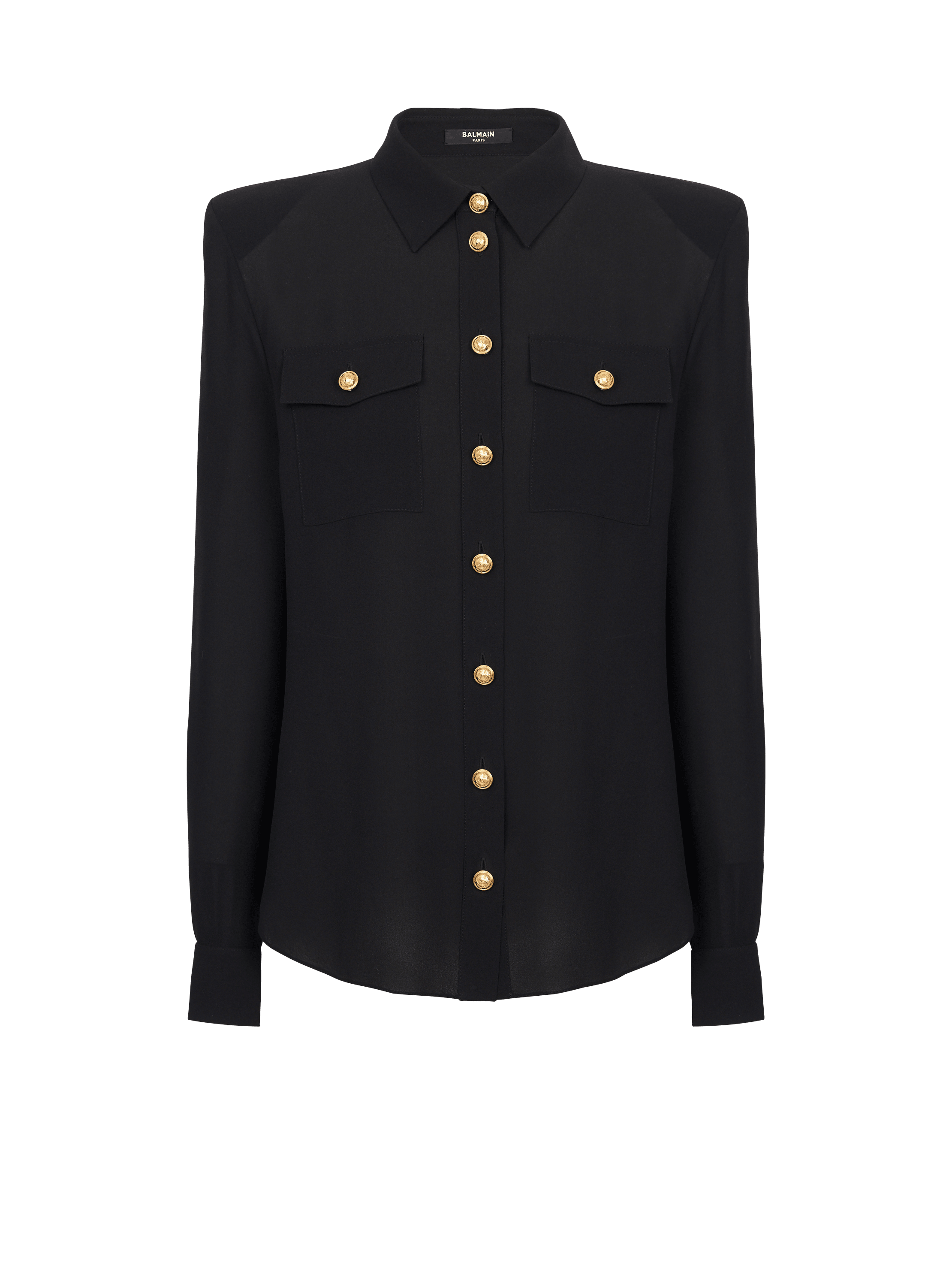 Crepe shirt with golden buttons