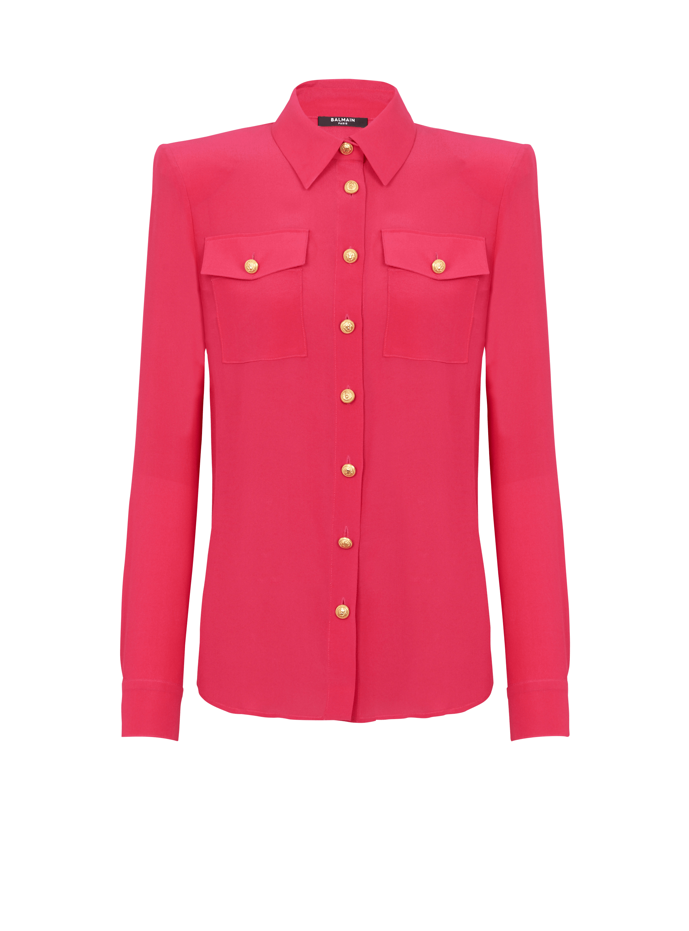 Crepe shirt with golden buttons