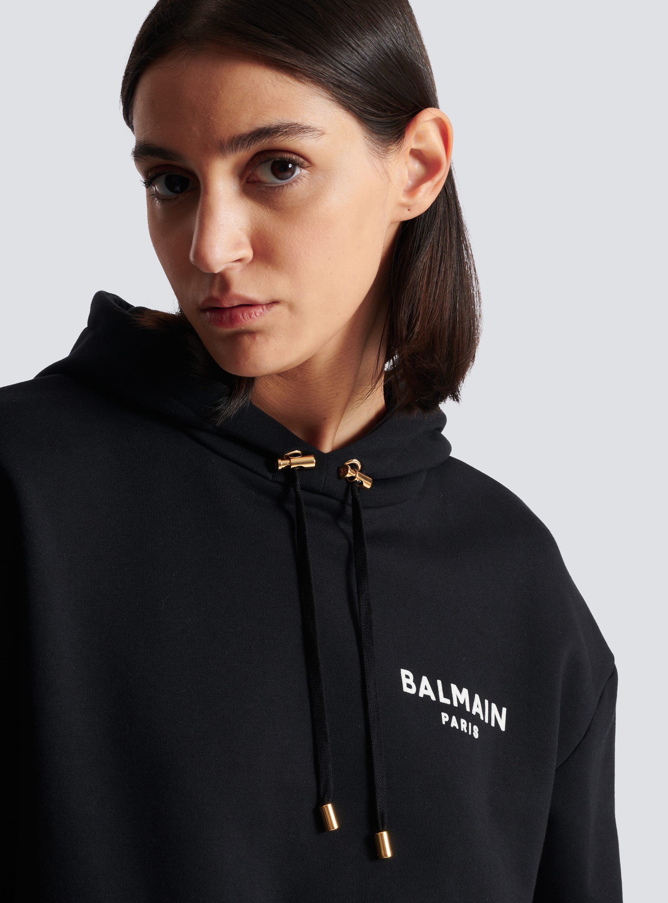 Black balmain hoodie hotsell