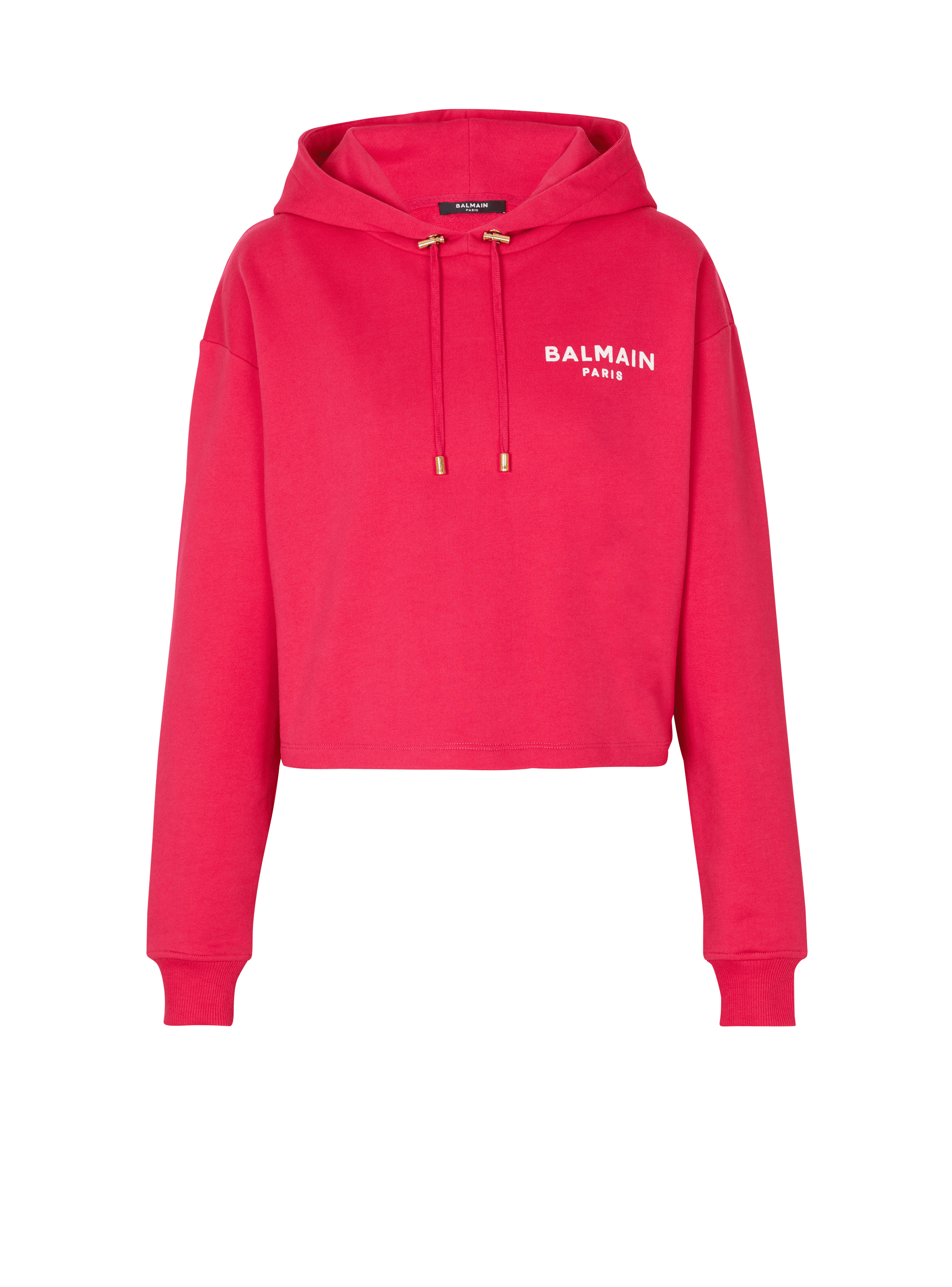 Flocked Balmain Paris hoodie, pink, hi-res