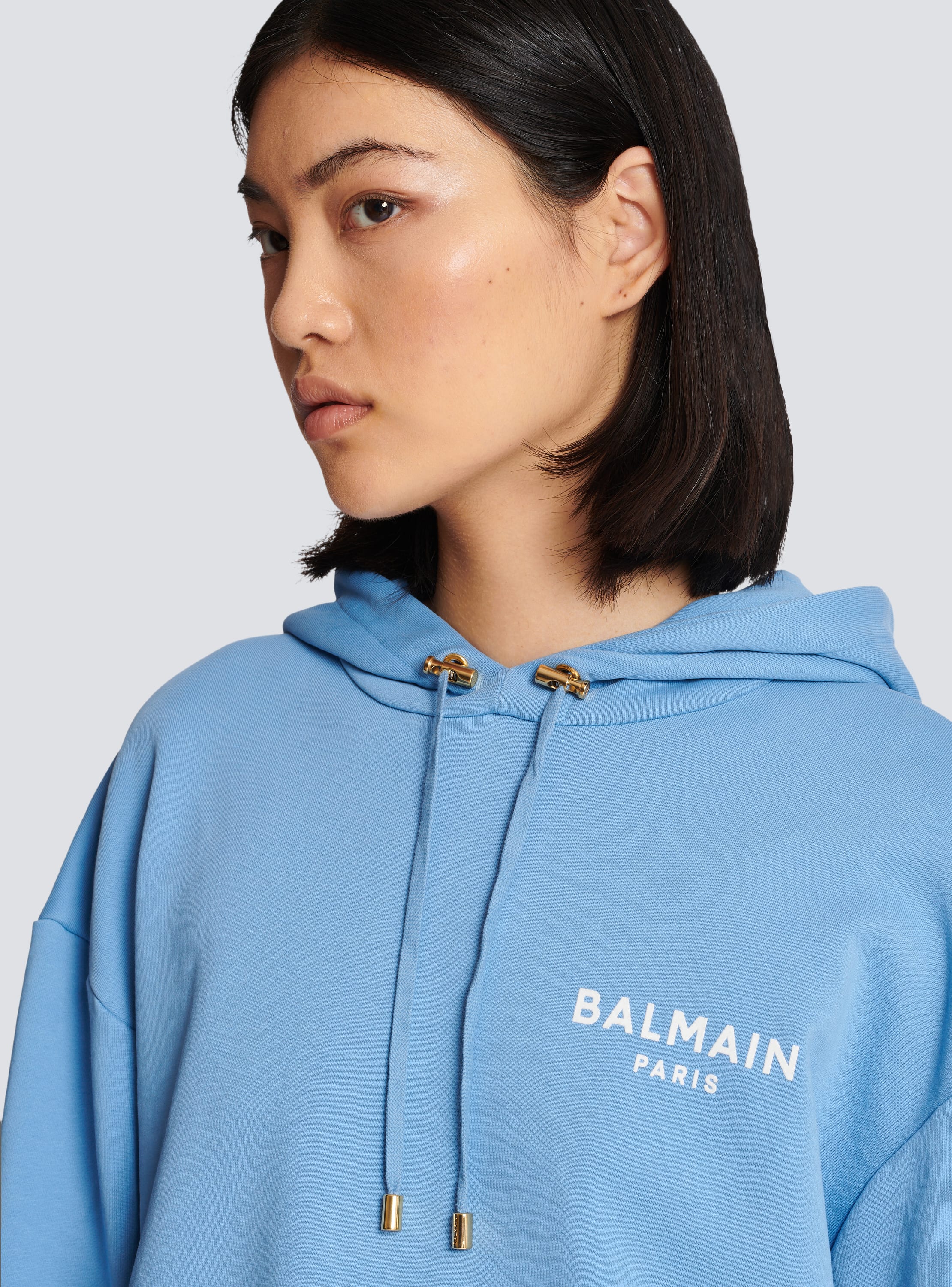 Balmain Blue Flocked Sweatshirt