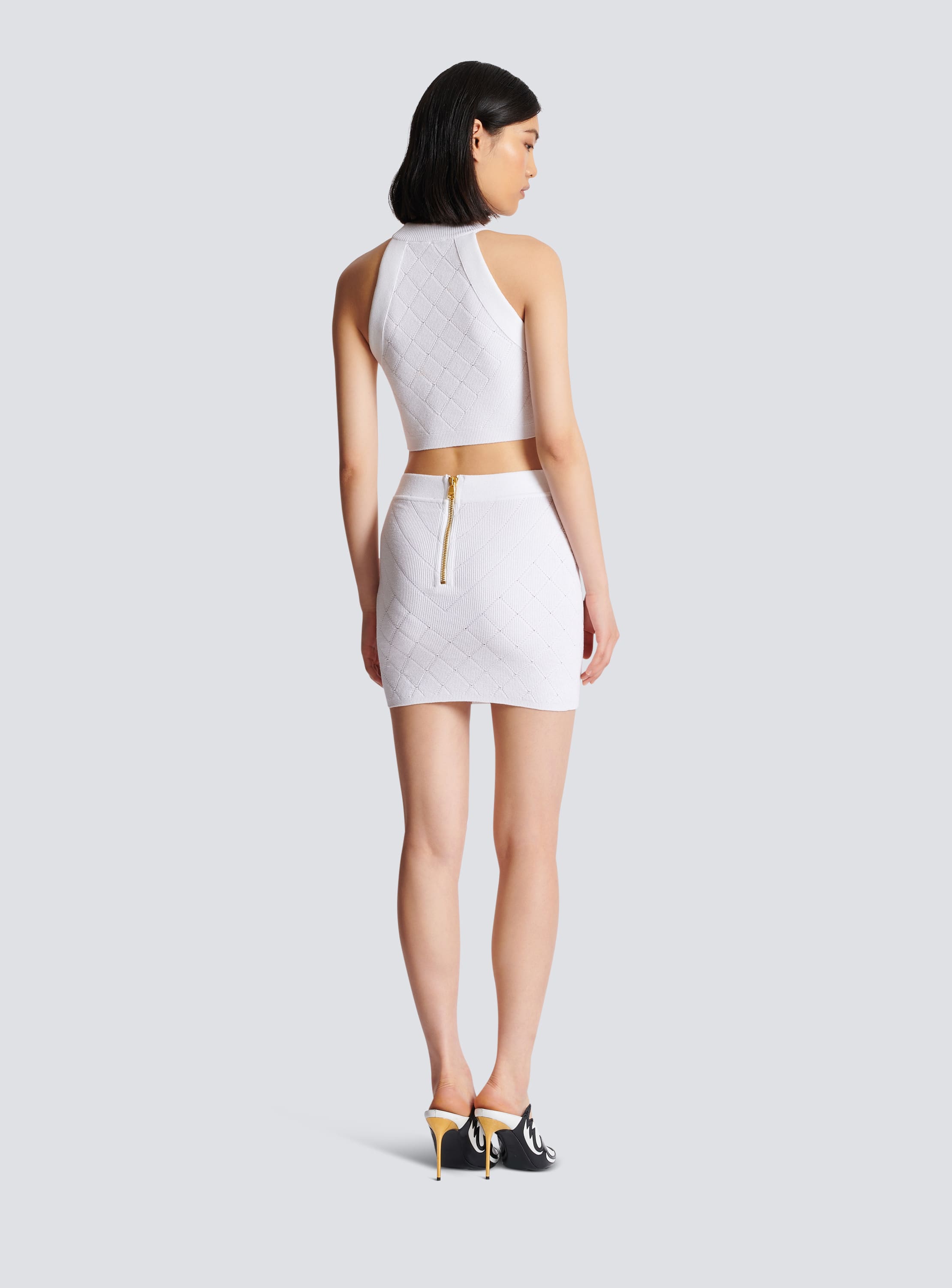 6-button knit skirt white - Women | BALMAIN