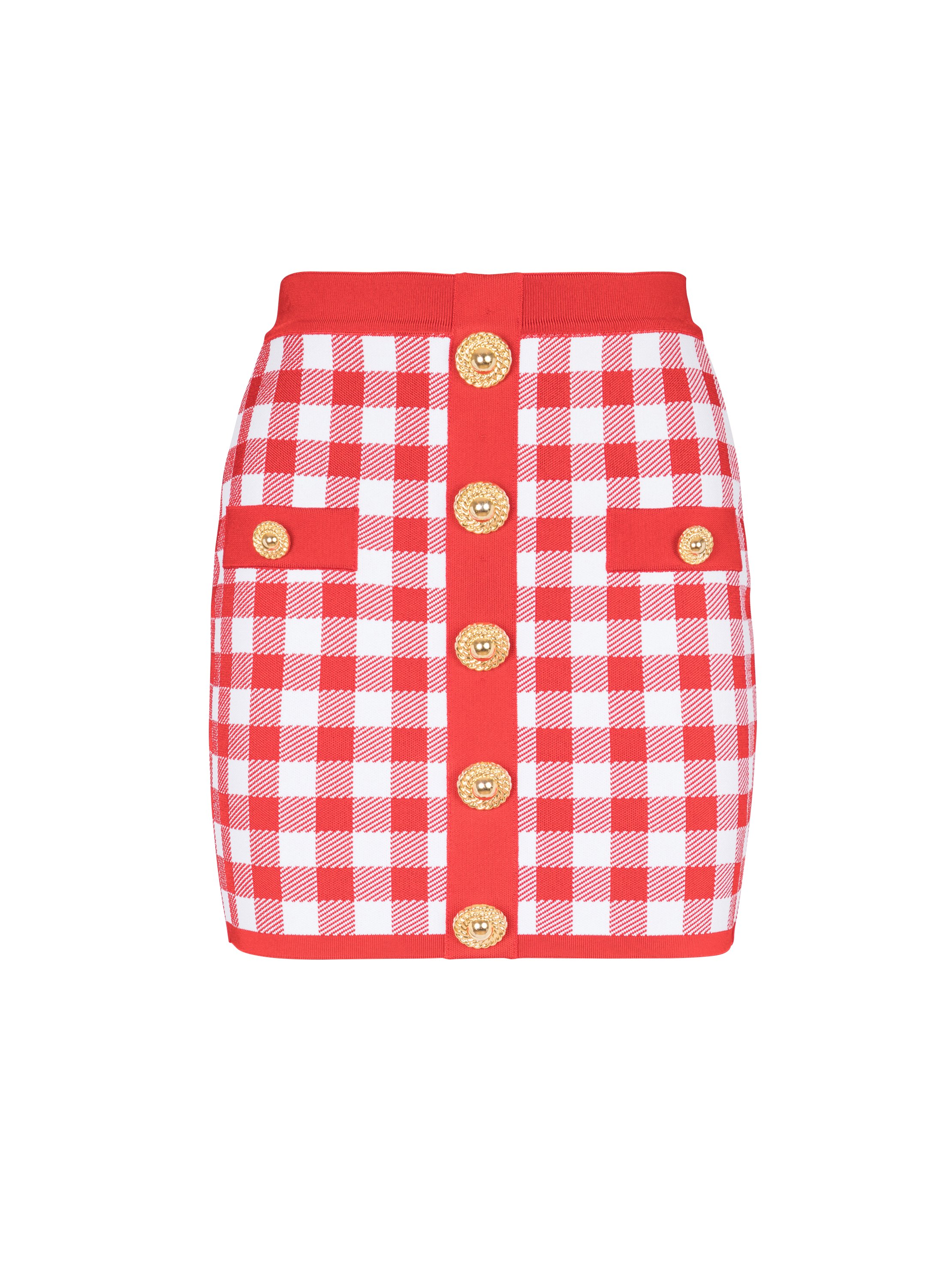 Fine-knit gingham skirt