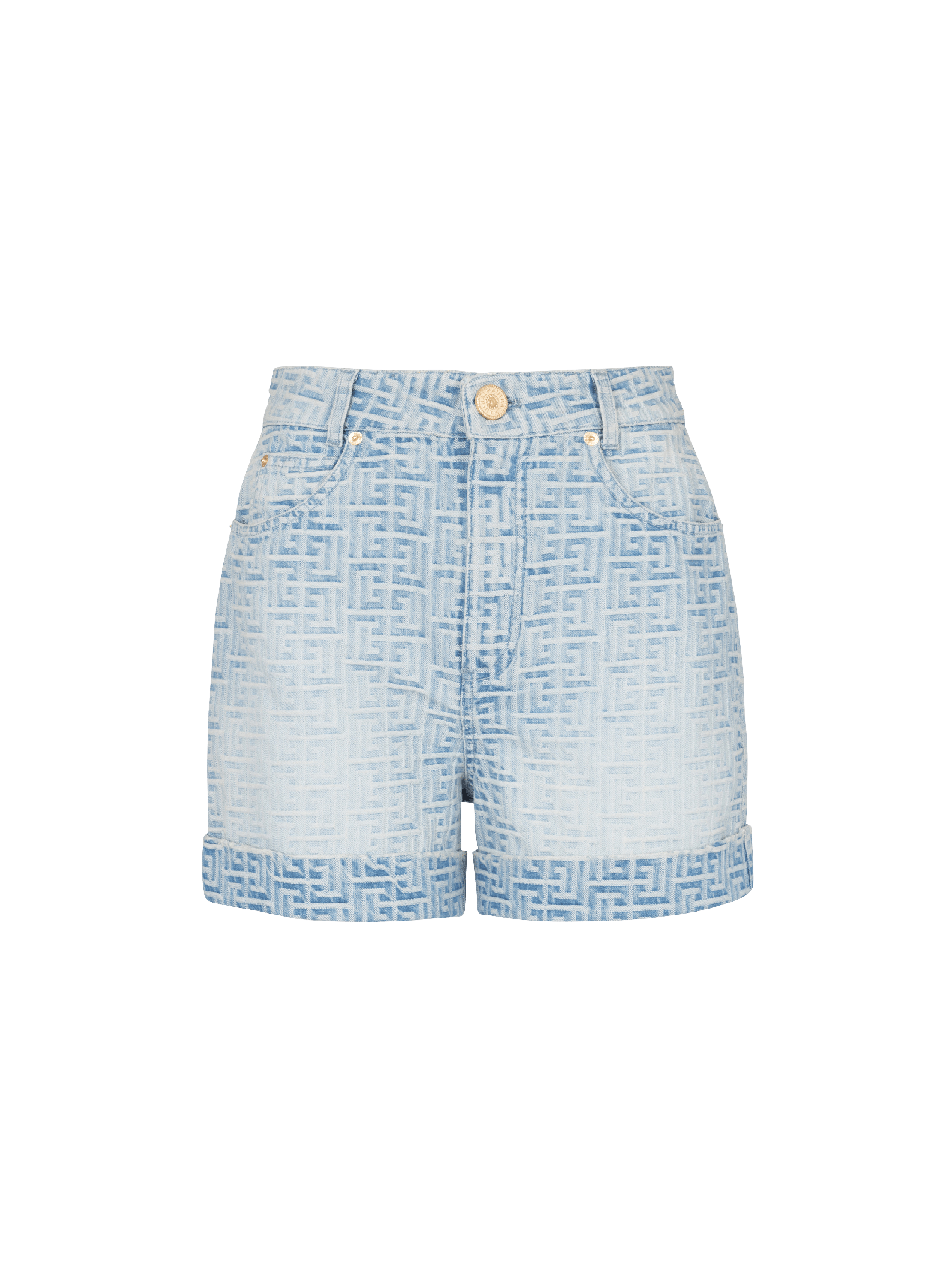 Monogram denim short