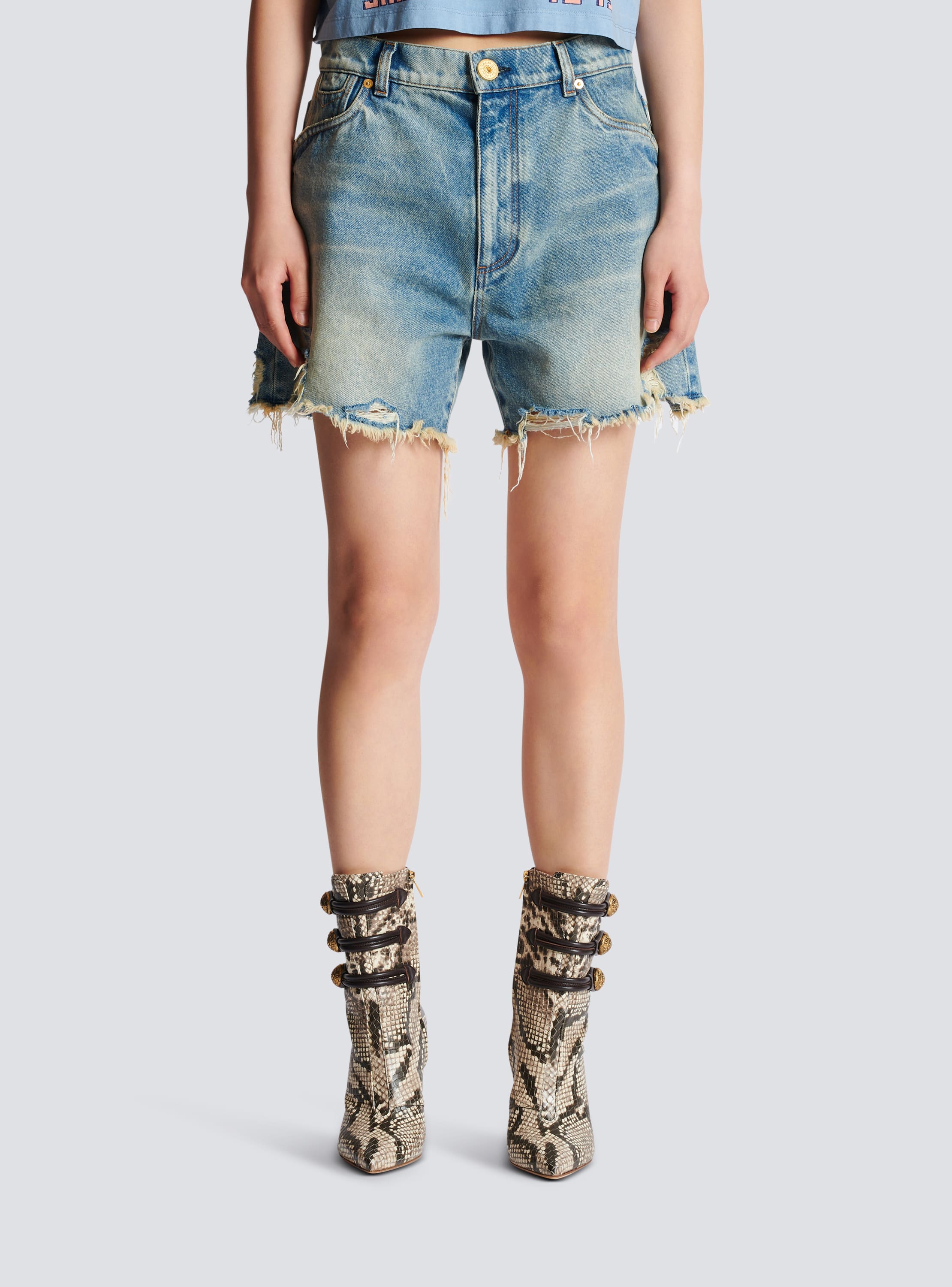 Balmain best sale denim shorts