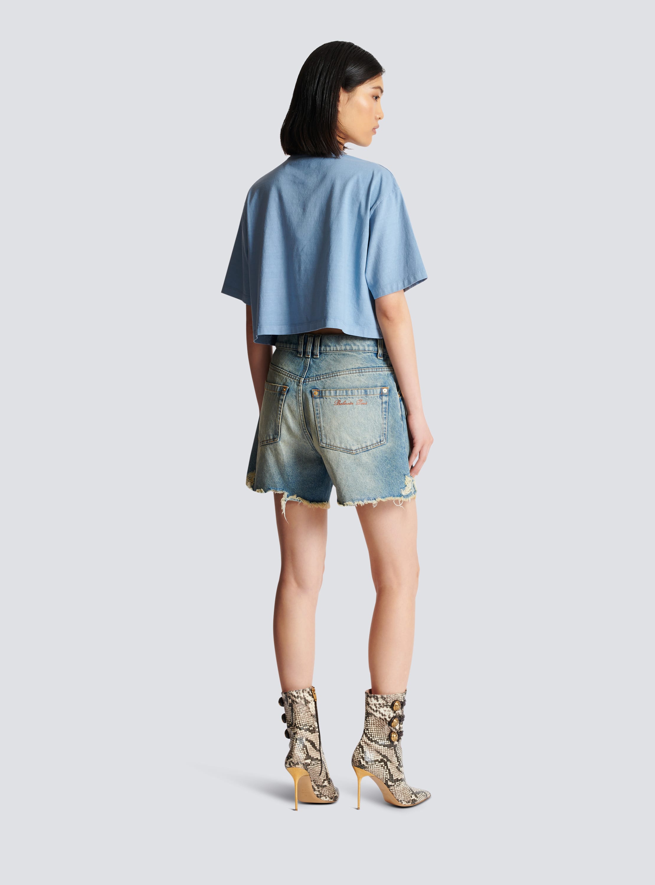 Balmain best sale denim shorts