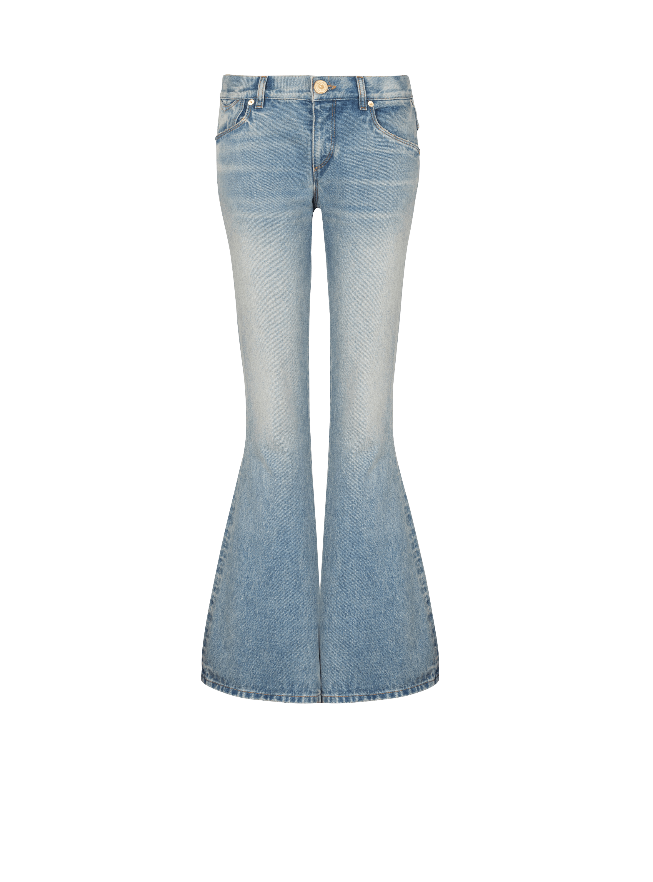 High-rise flared jeans in blue - Balmain