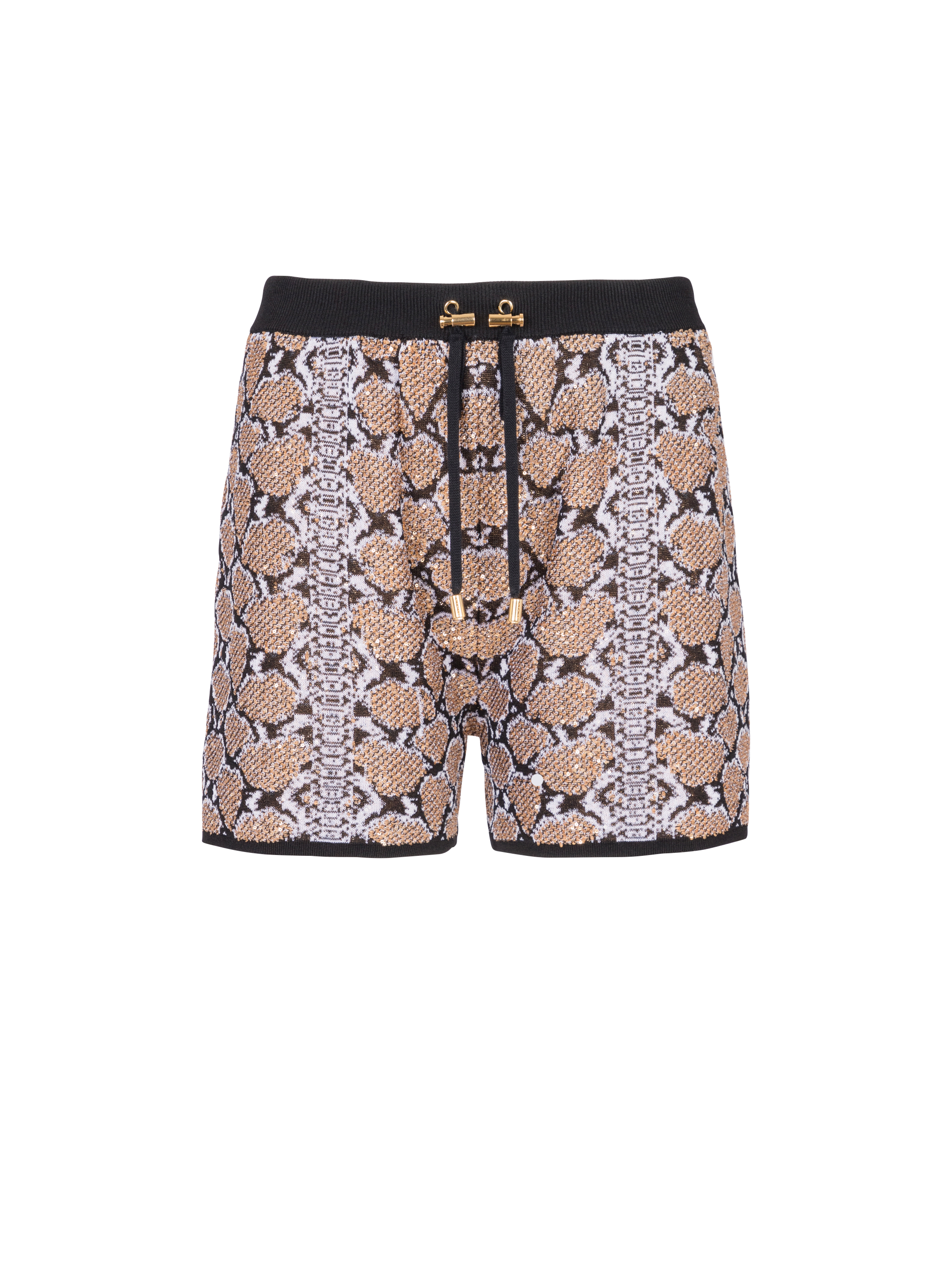 Shorts in maglia motivo pitone