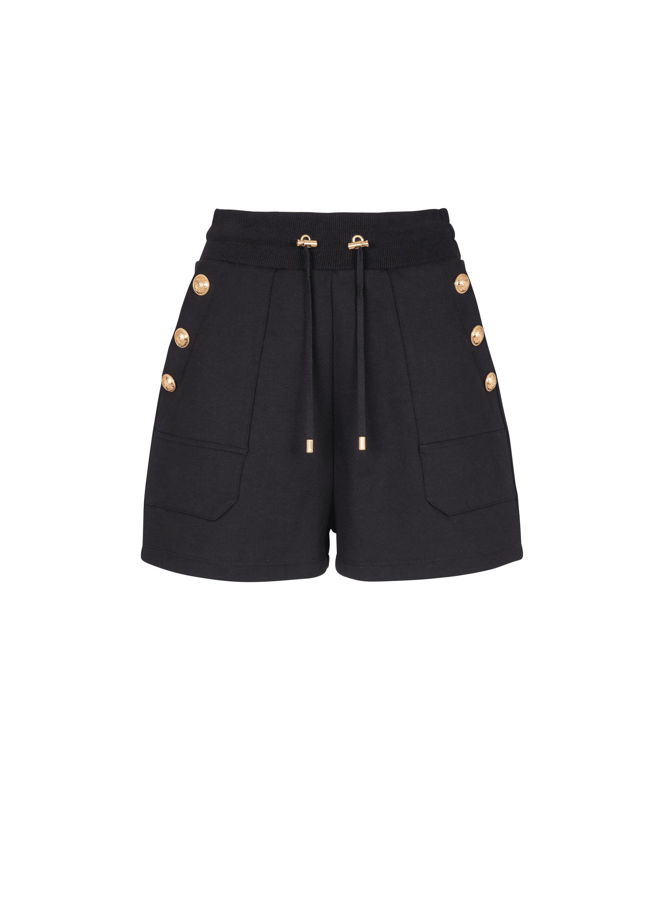 6-button knit shorts