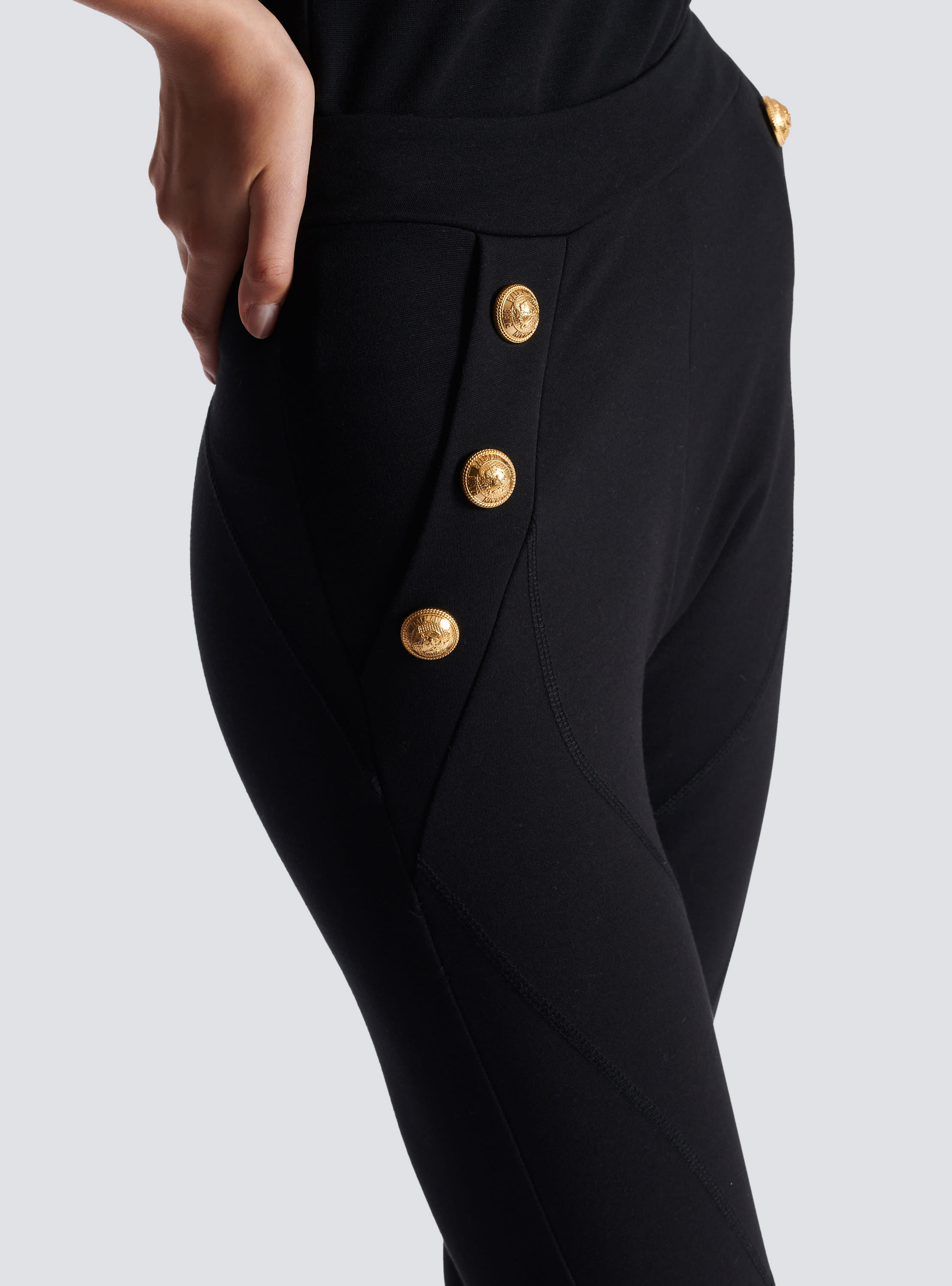 Balmain leggings With Logo Band in Black