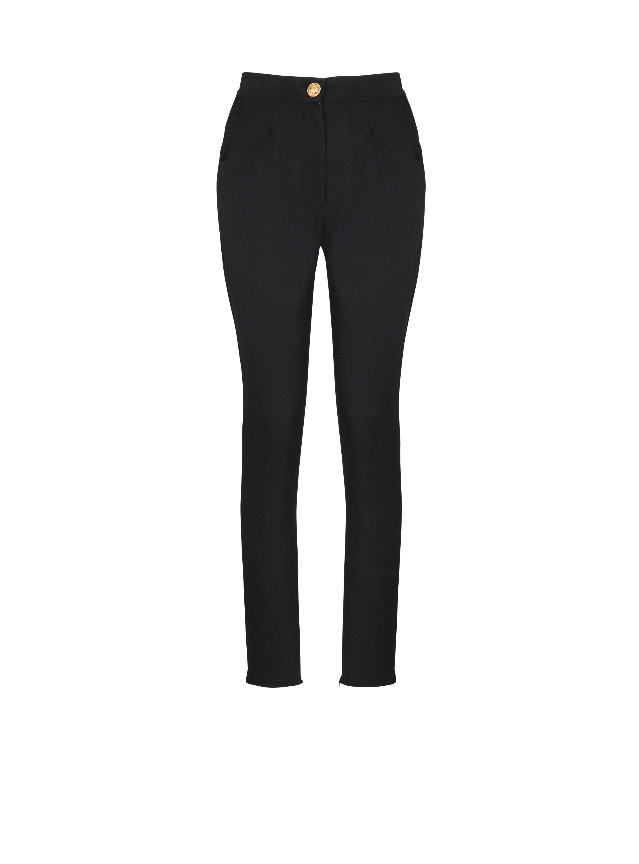 Skinny cut black grain de poudre pants