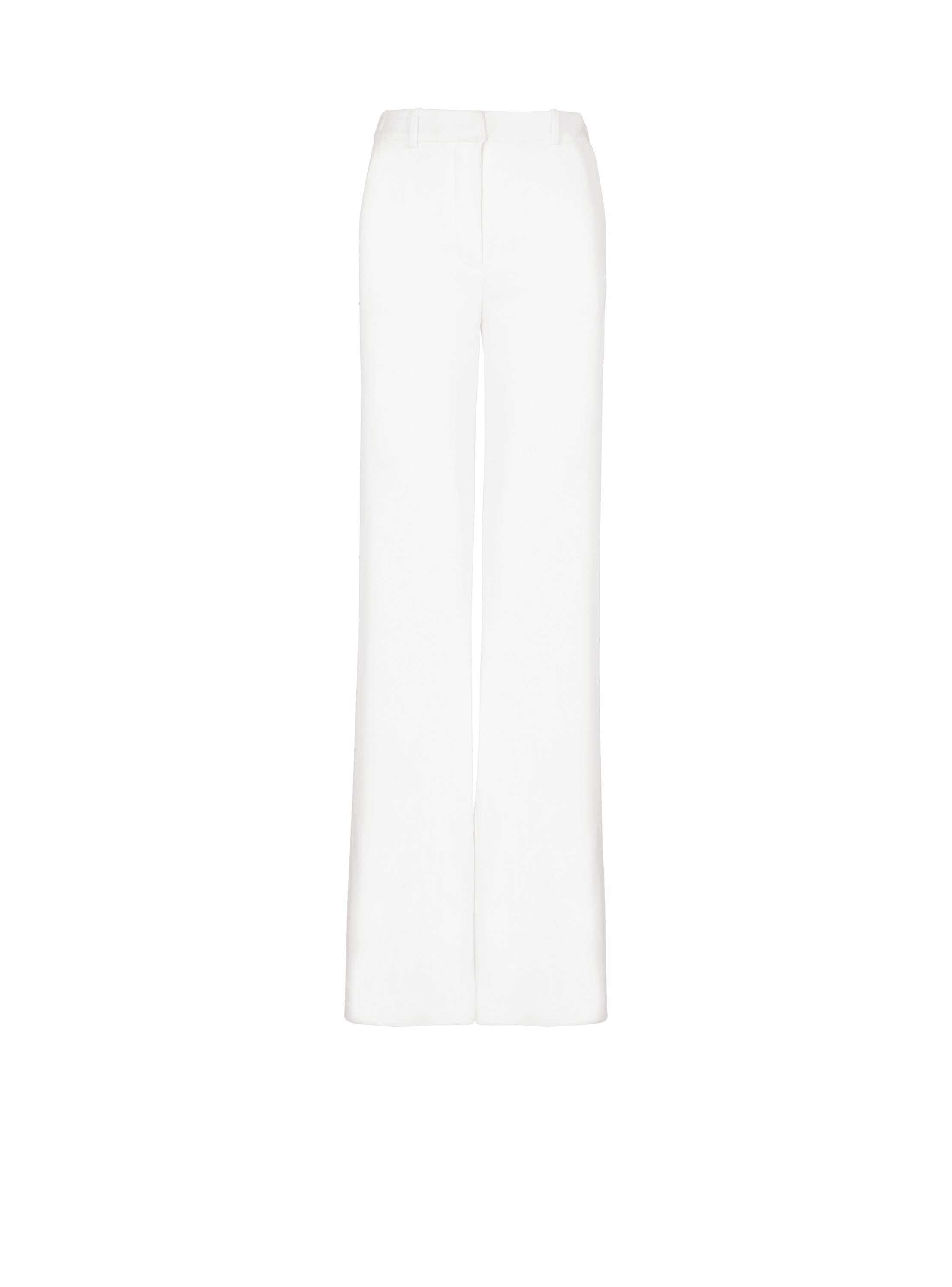Pantaloni a vita alta in crêpe, bianco, hi-res