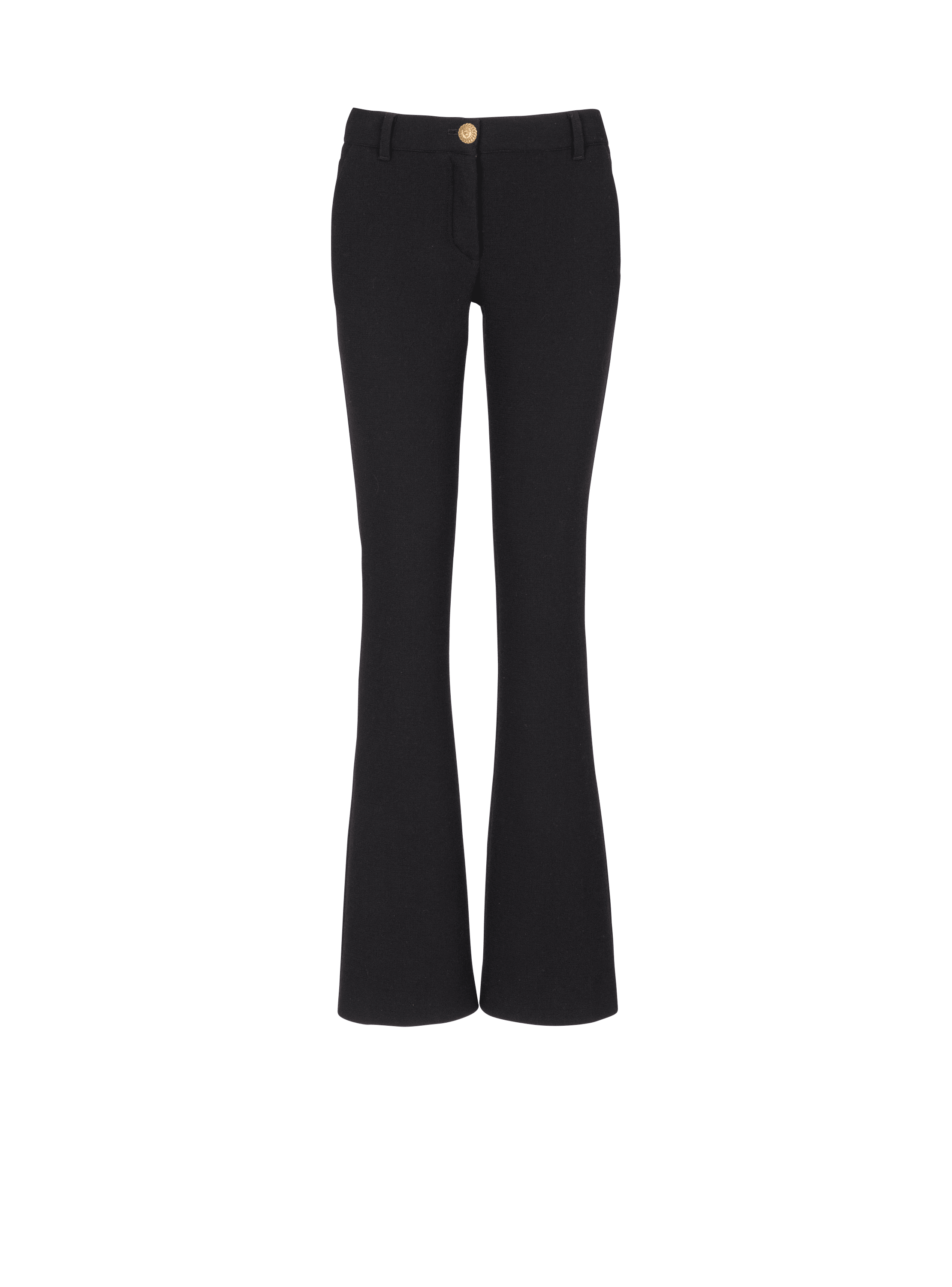 Bootcut crepe trousers, black, hi-res