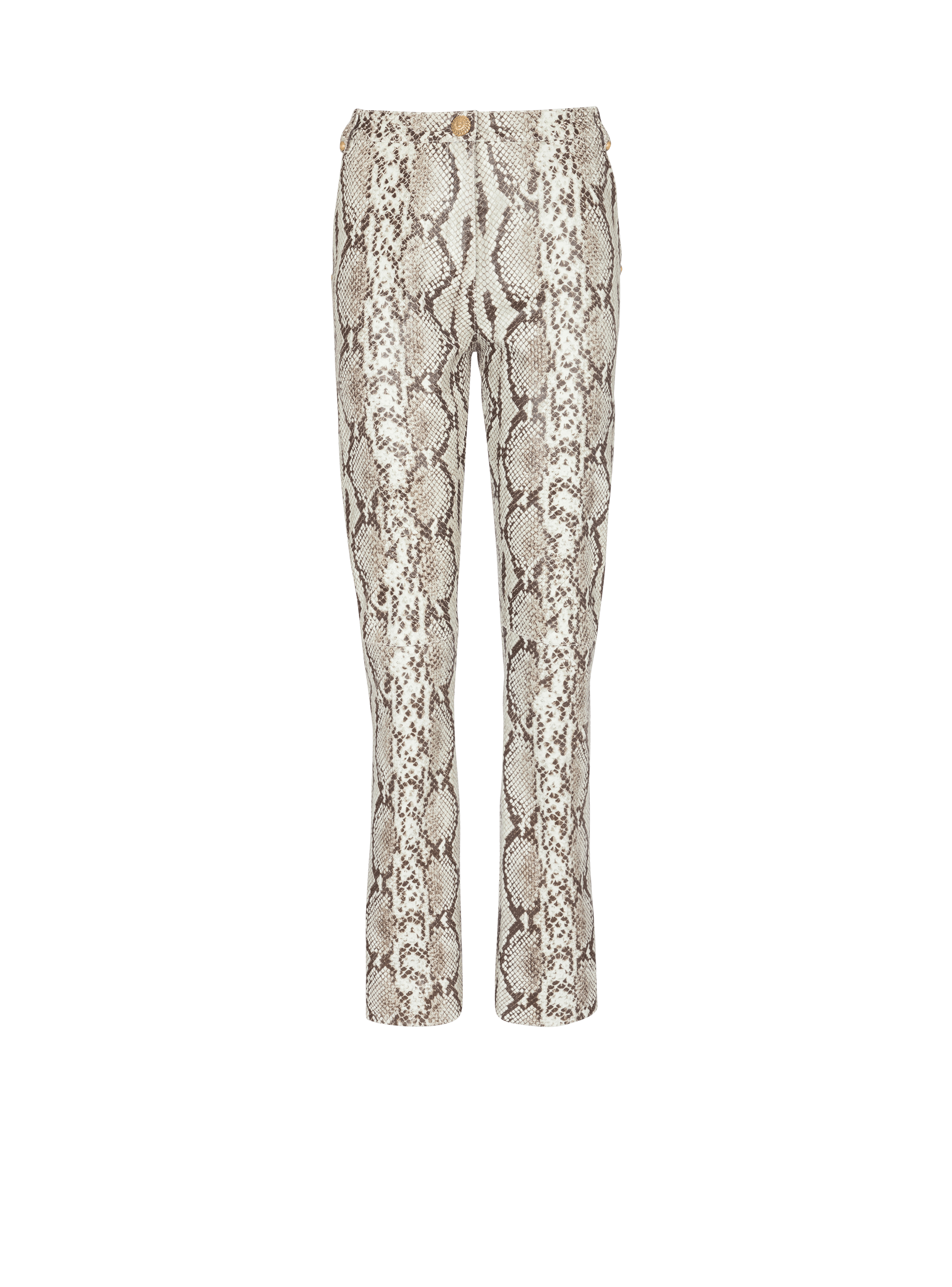 Pantaloni in pelle effetto pitone