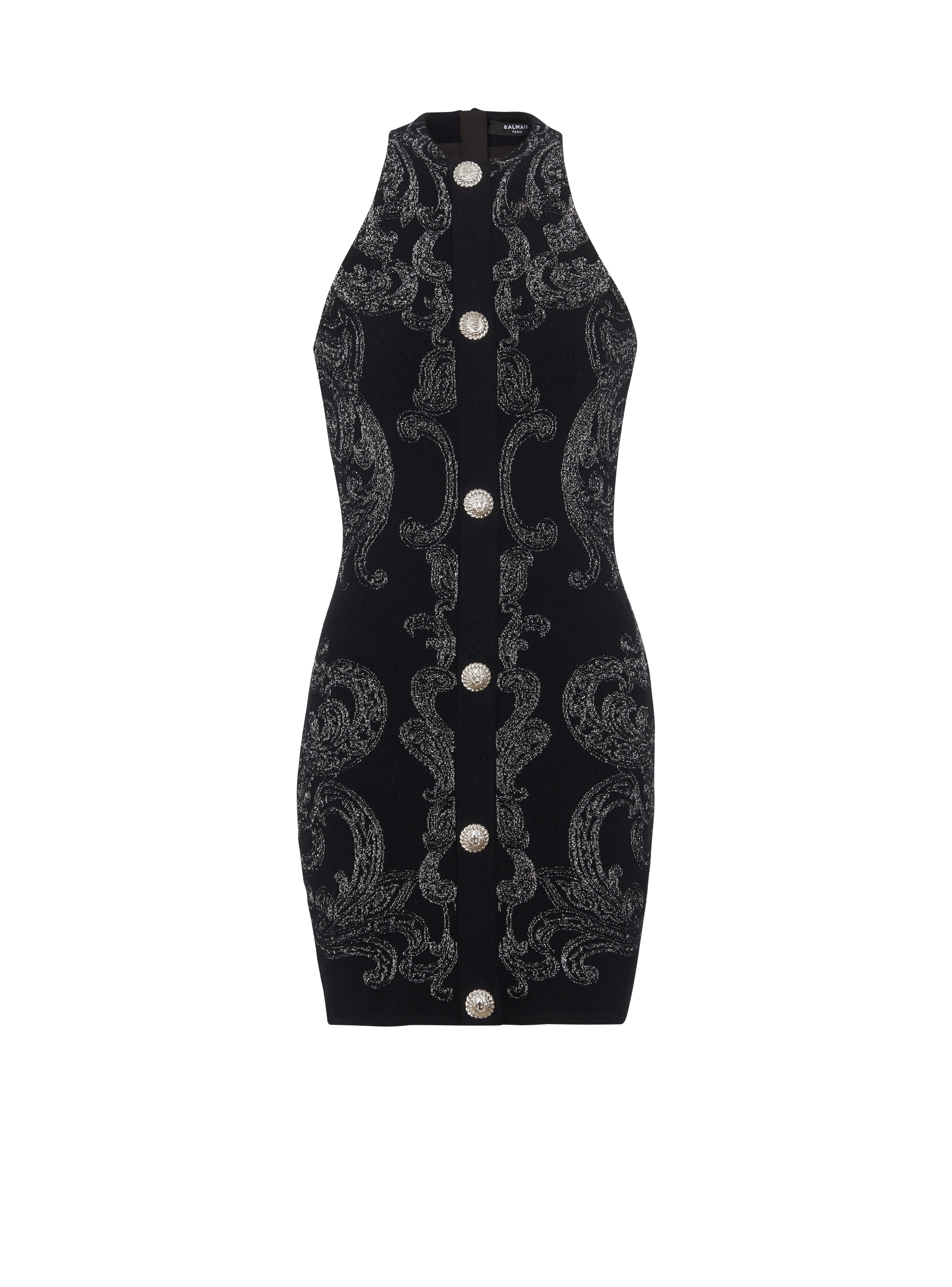 Paisley knit sleeveless dress black - Women | BALMAIN