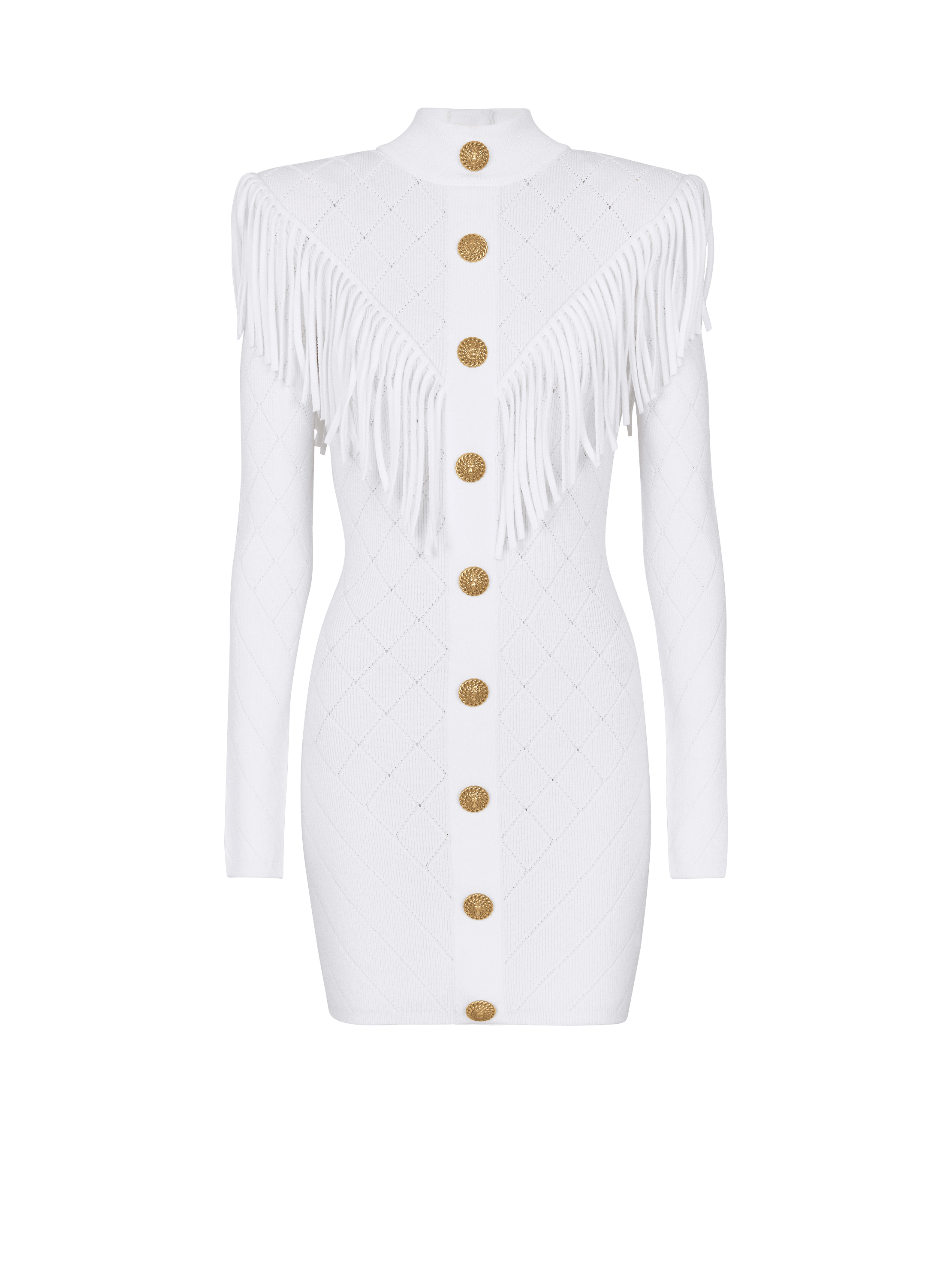 Balmain backless knitted dress - White