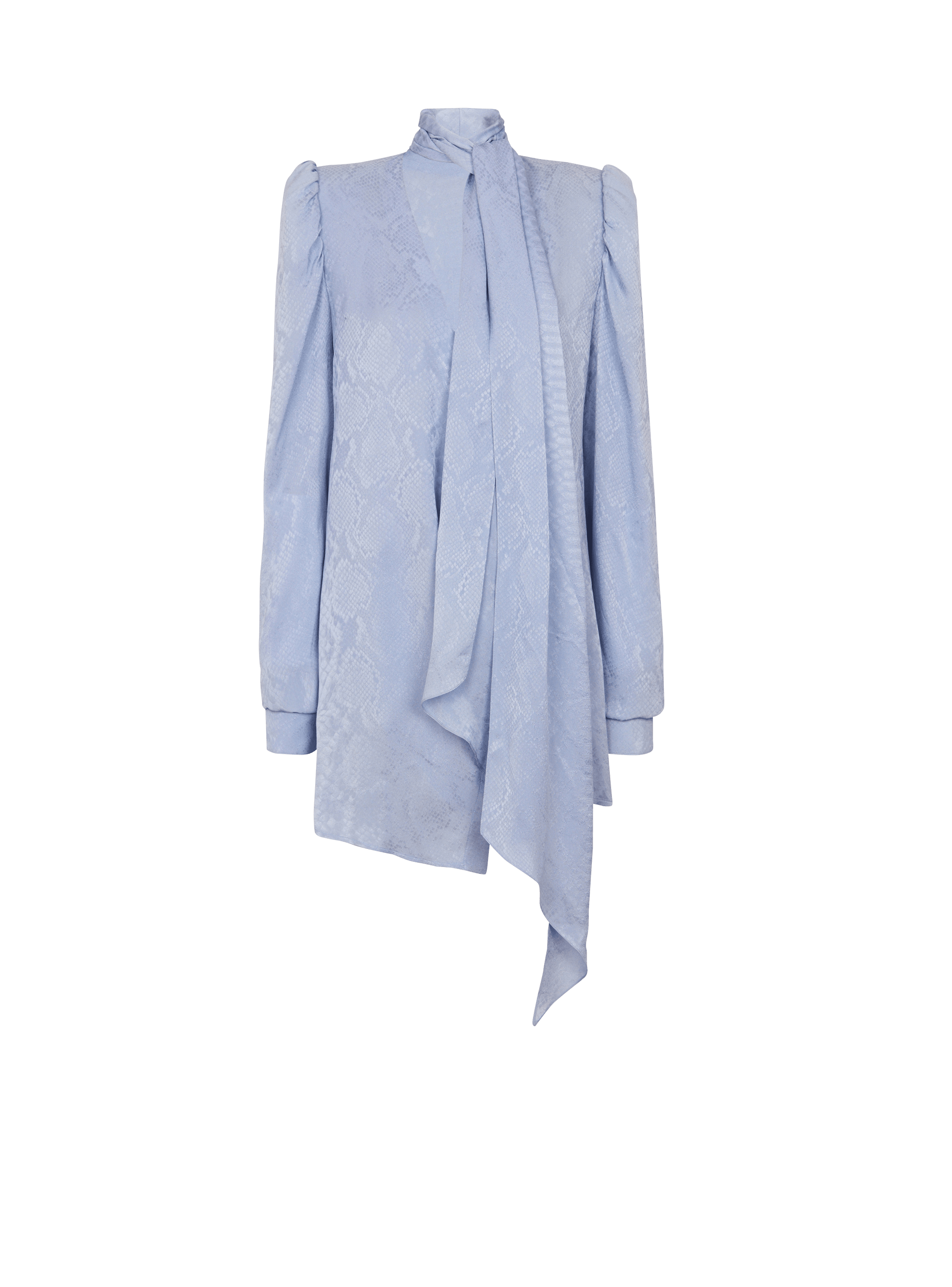 Geknotetes Kleid aus Python-Seide, blau, hi-res