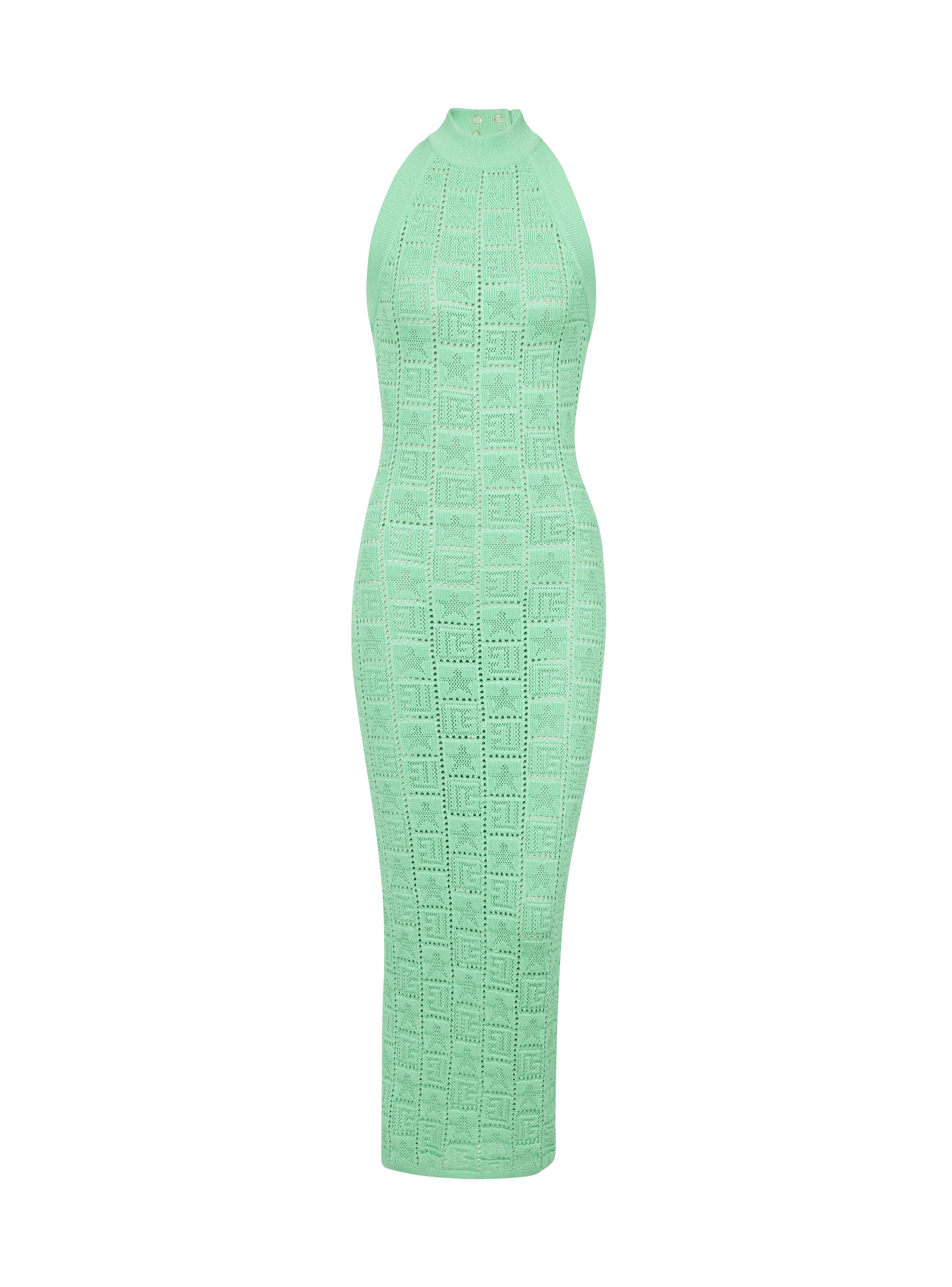 Monogram knit backless dress