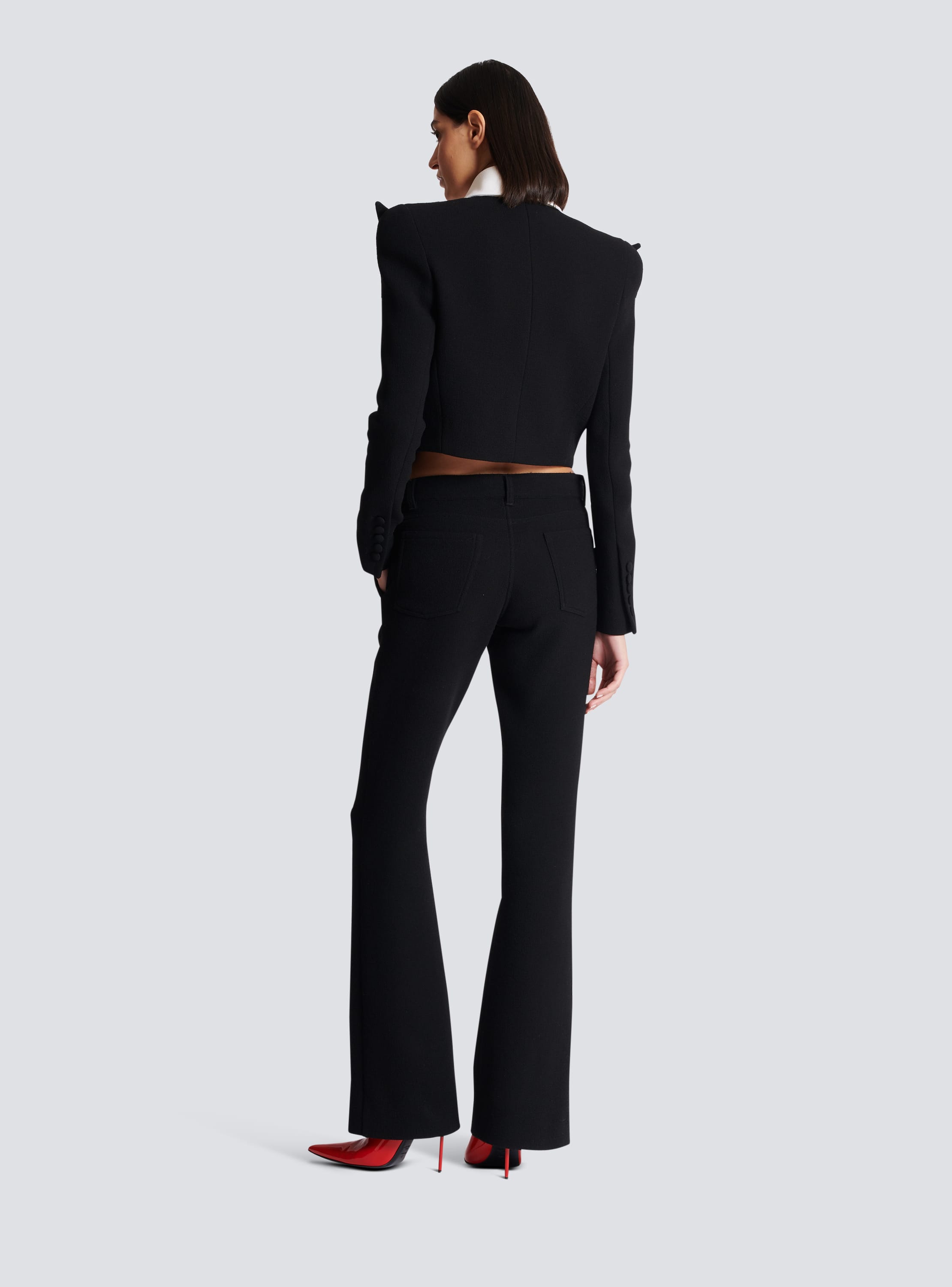 Balmain buttoned cropped jacket - Black