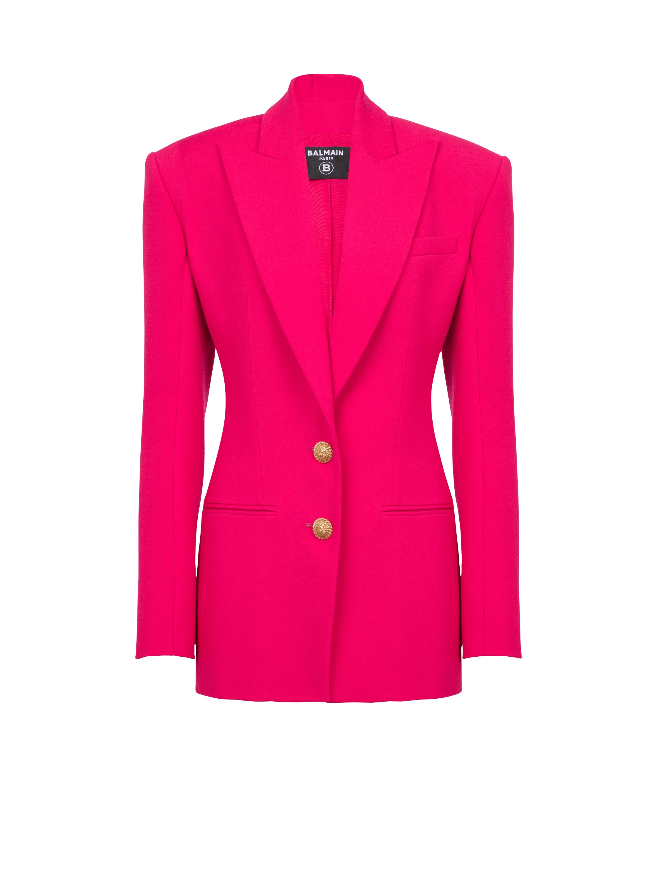 2-button cinched-waist jacket pink - Women | BALMAIN