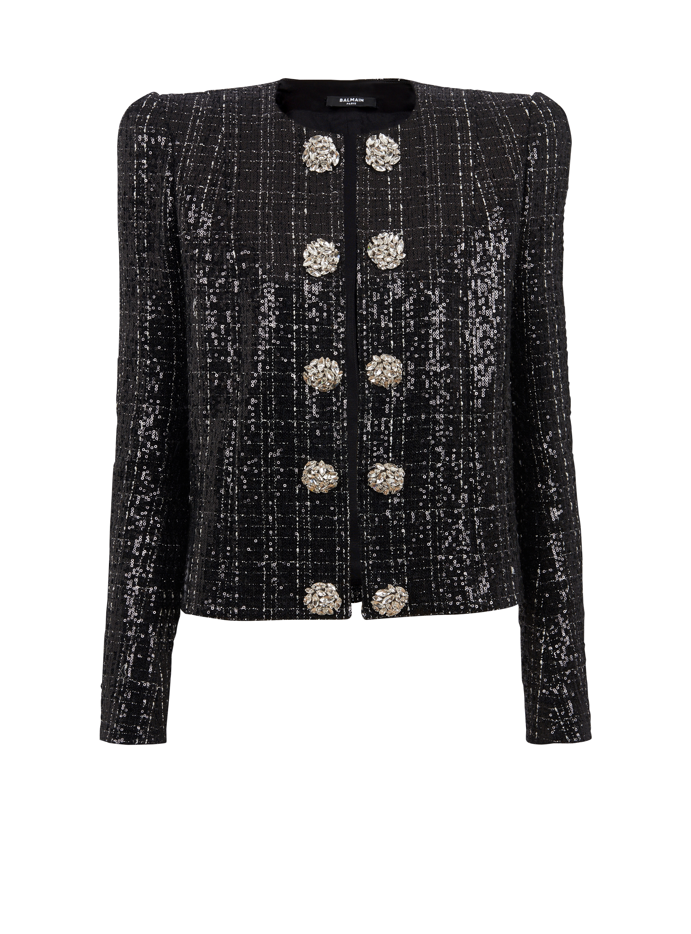 Chaqueta de tweed con paillettes