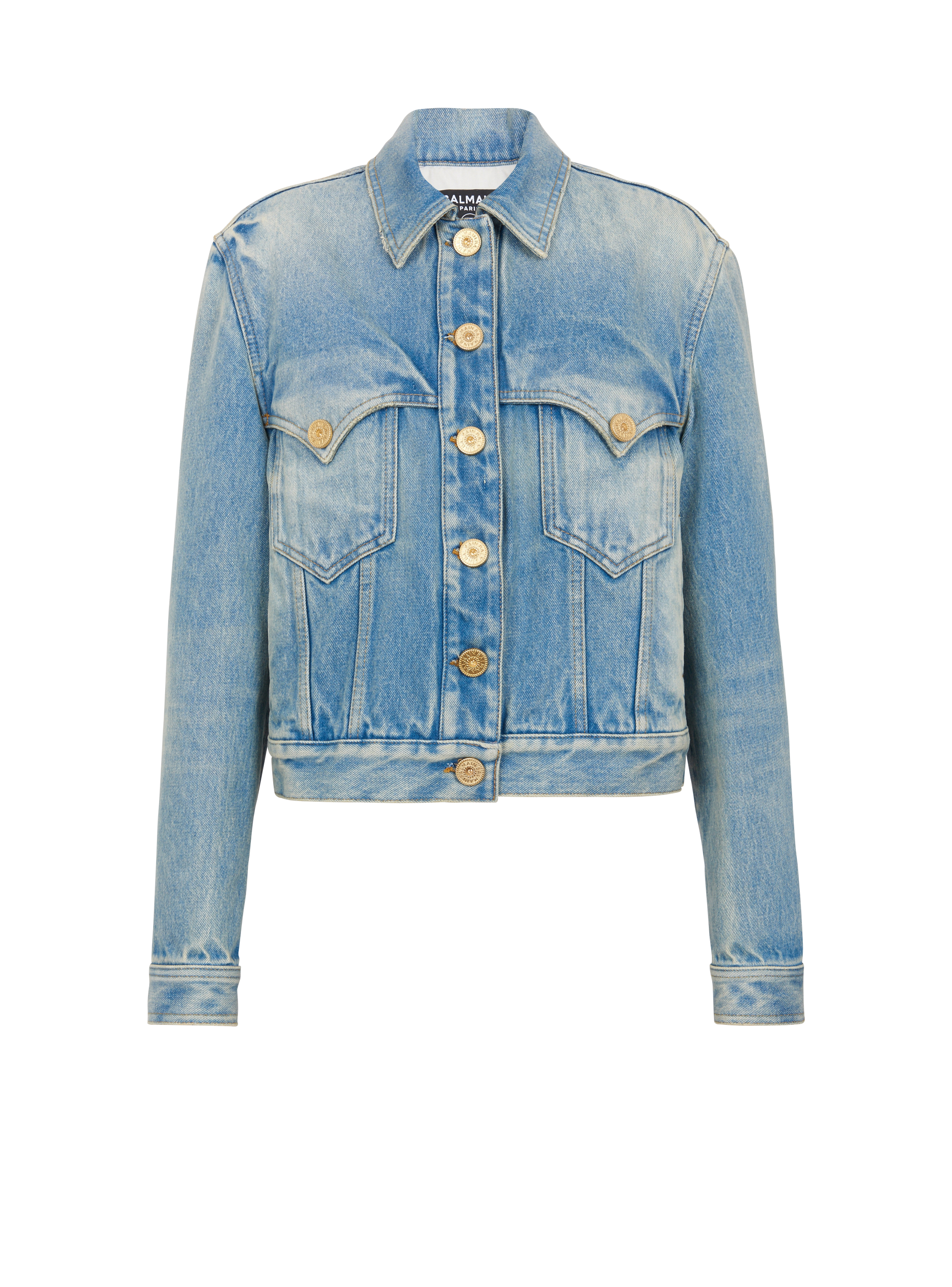 Balmain distressed 2024 denim jacket