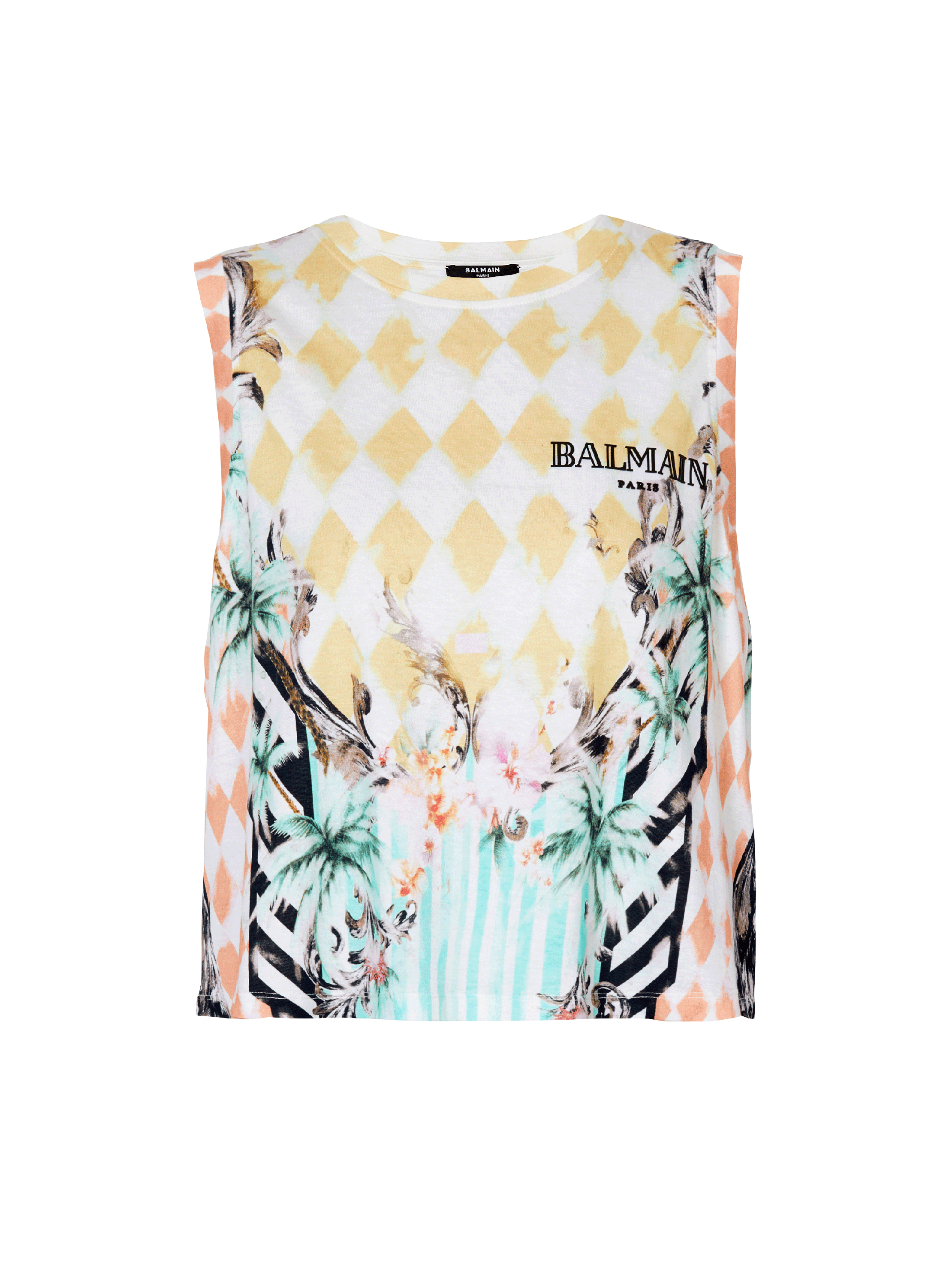Camiseta Balmain Vintage sin mangas con estampado Baroque