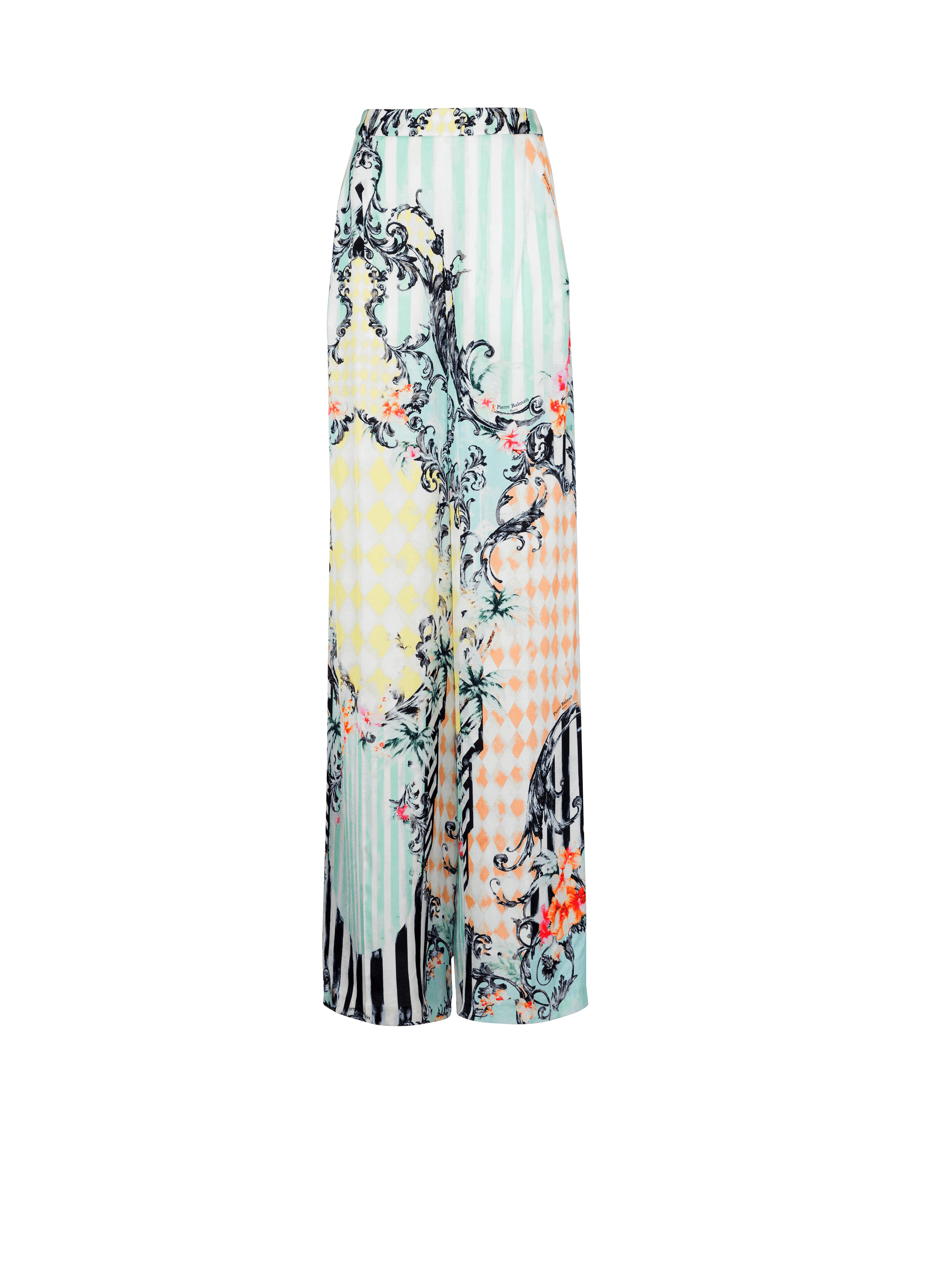 Palazzo trousers with Baroque print 