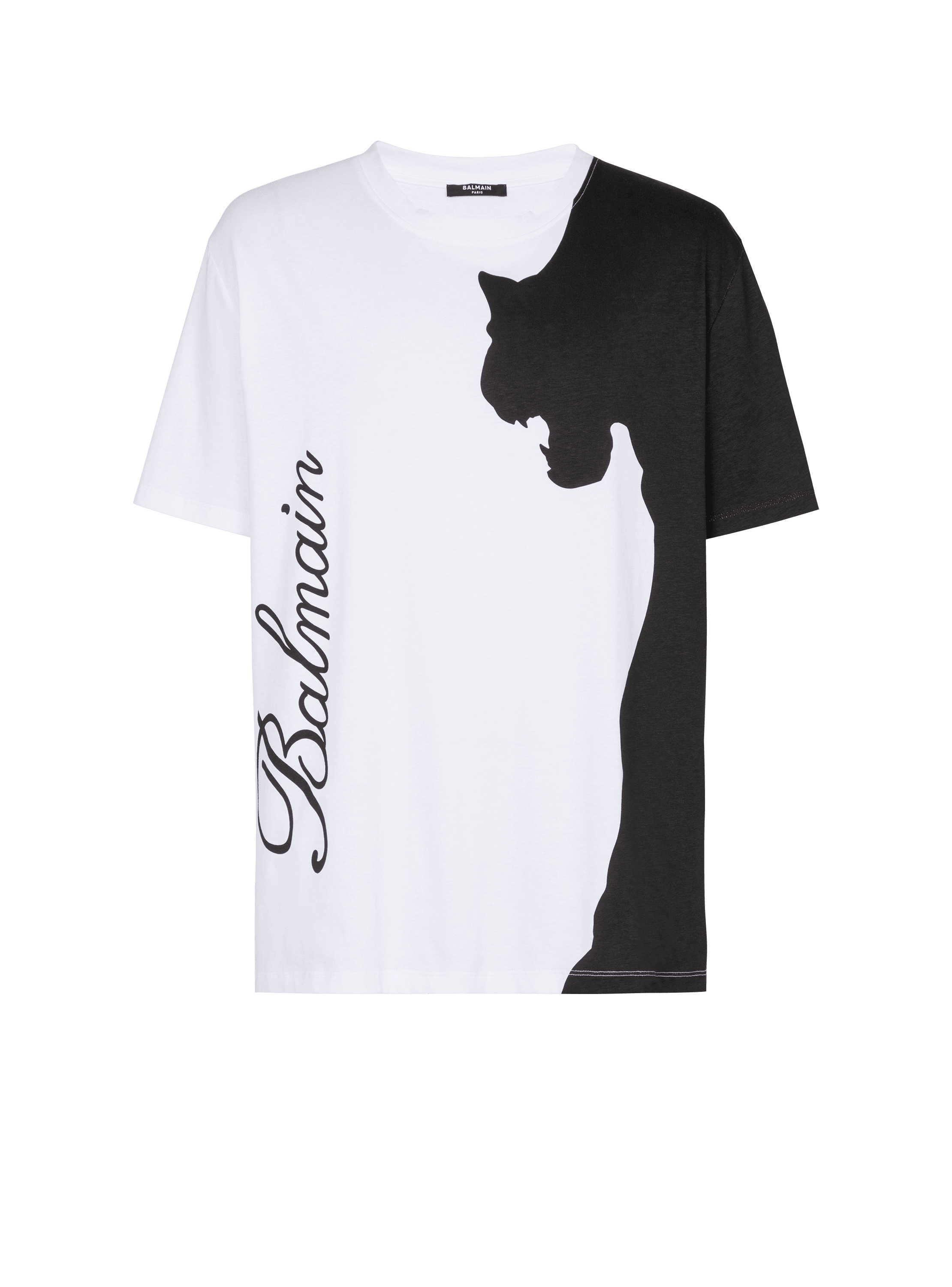 Kurzärmeliges T-Shirt mit Tiger-Print, WeiB, hi-res