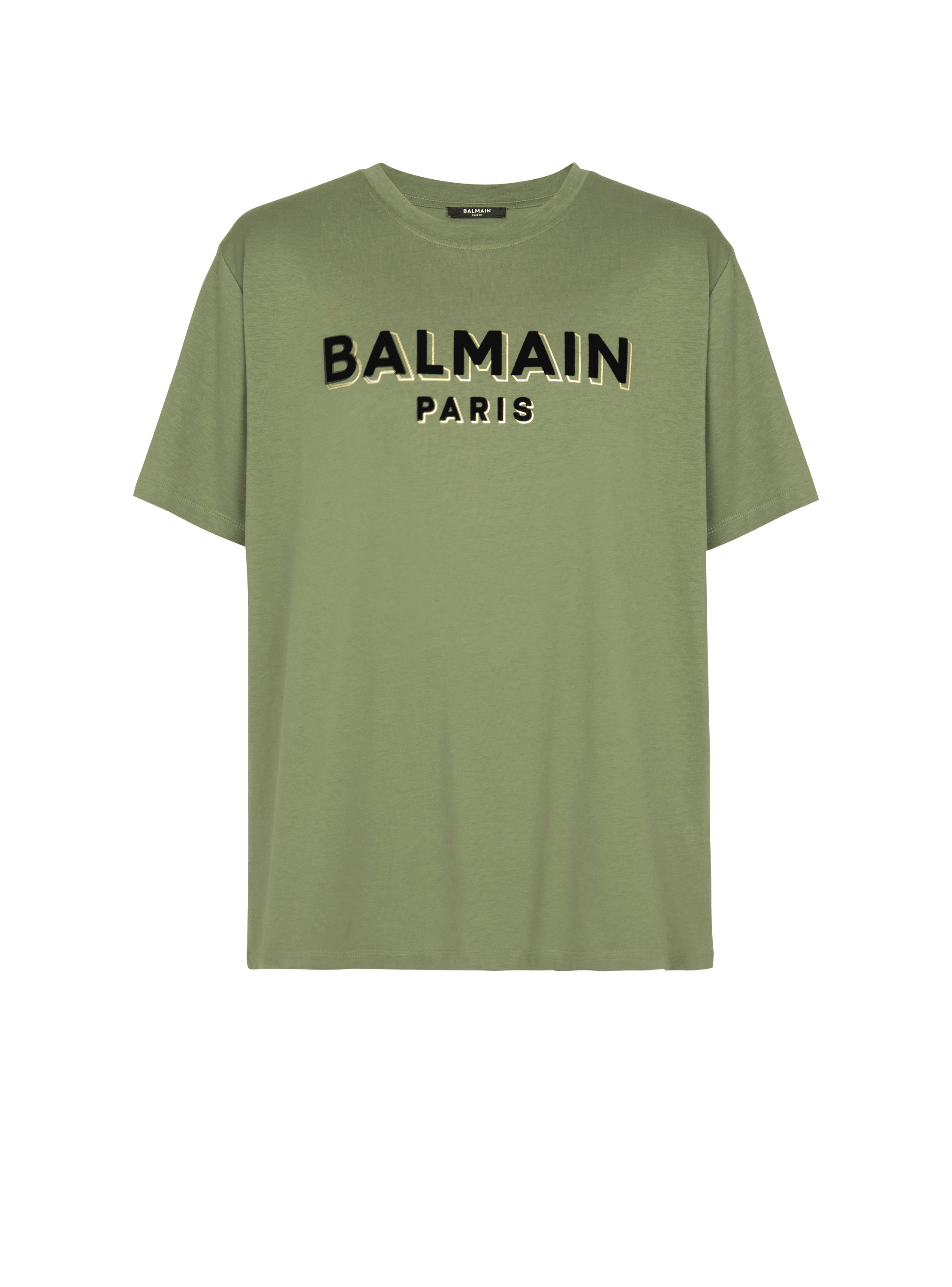 T-shirt with flocked Balmain Paris logo