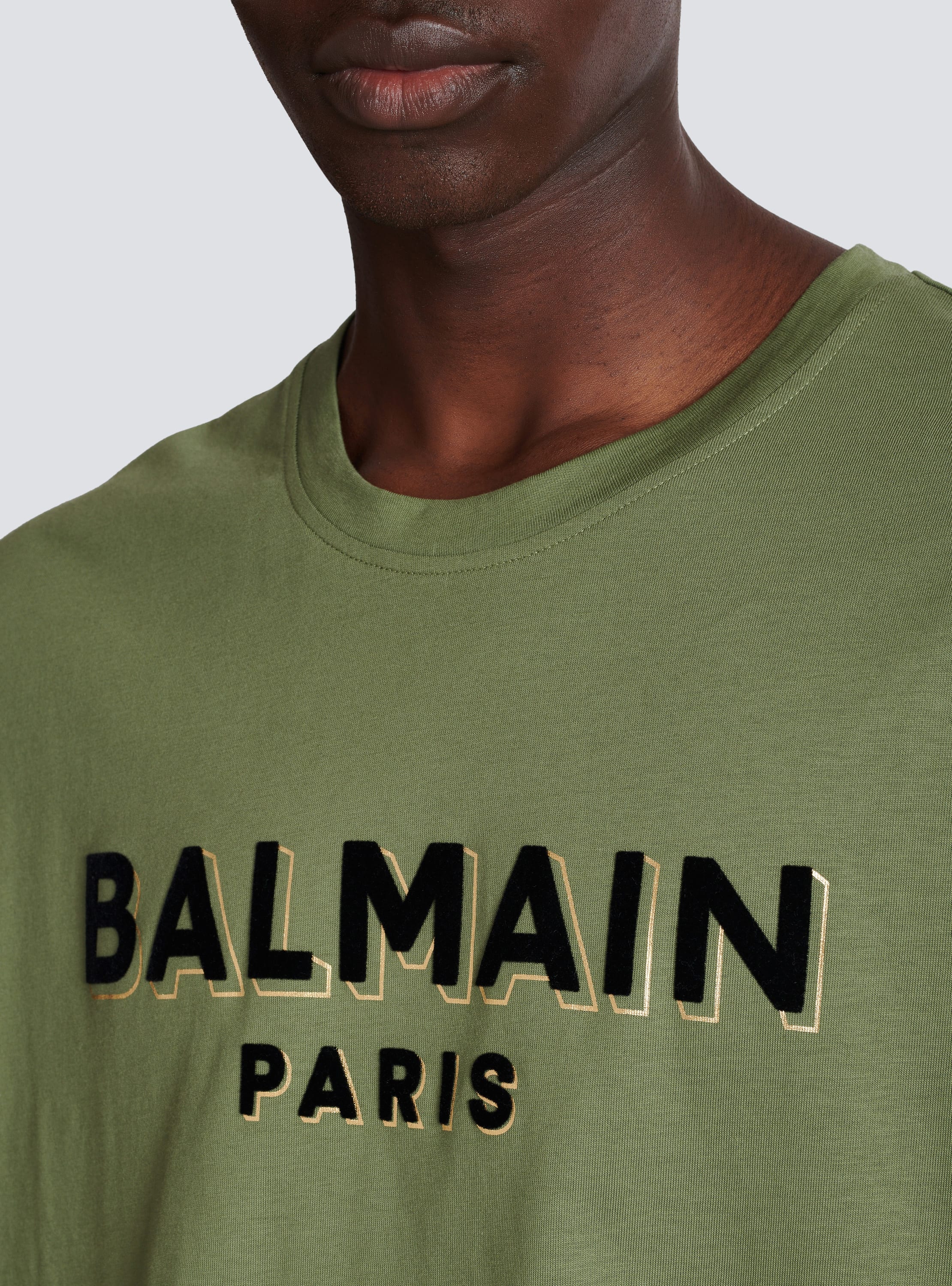 T-shirt with flocked Balmain Paris logo