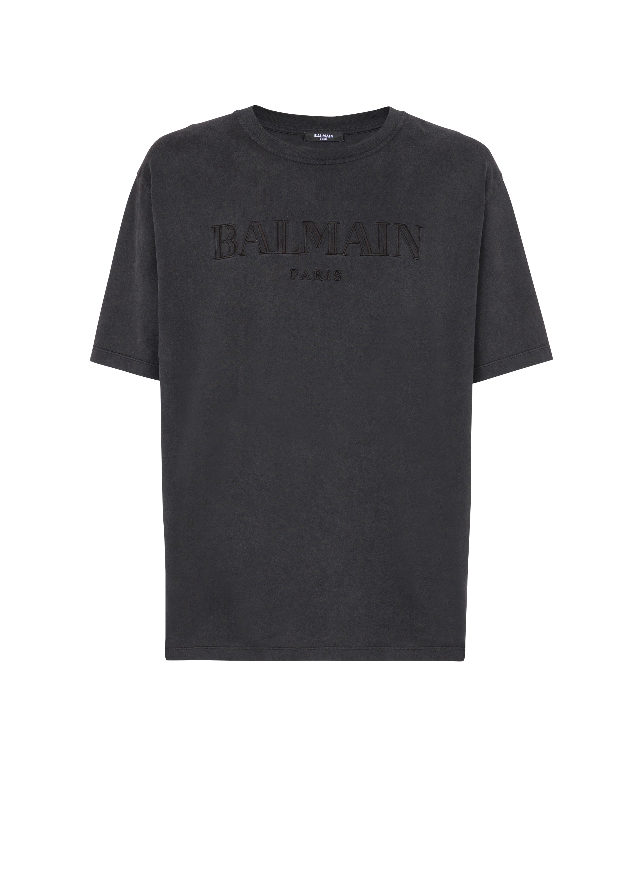 Besticktes Balmain Vintage T-Shirt, grau, hi-res