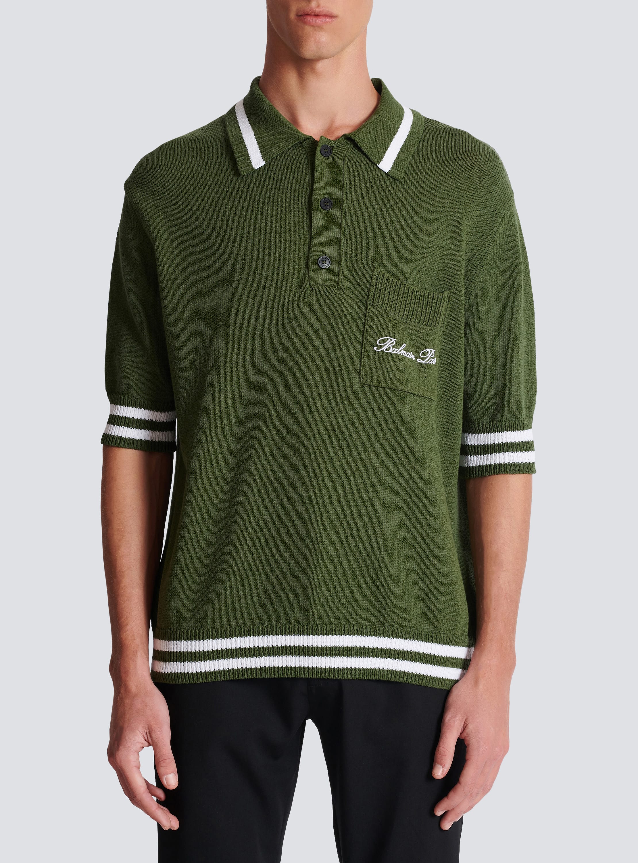 Balmain Signature knit polo shirt Men BALMAIN