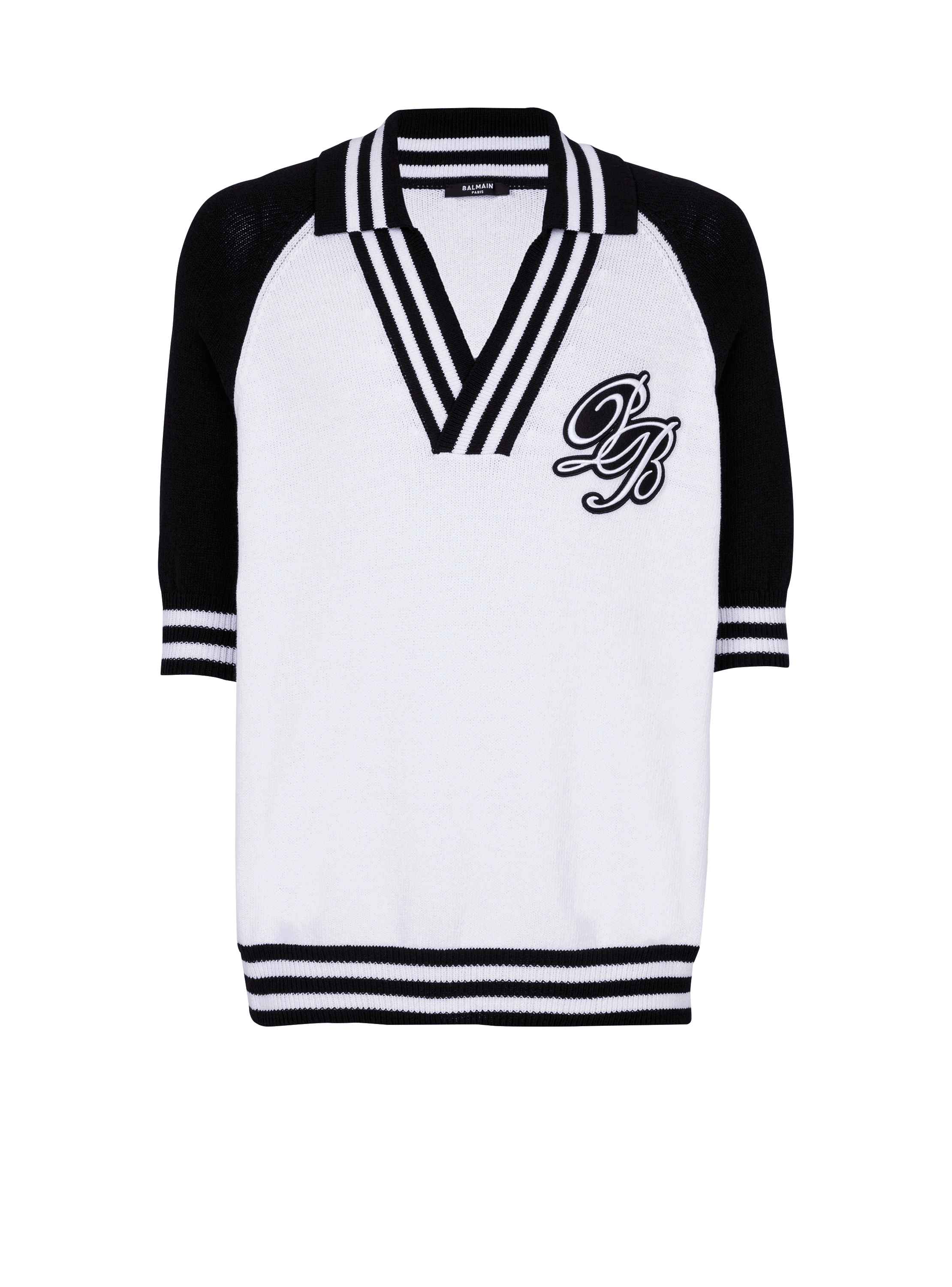 College Baseball PB Signature knit polo shirt, white, hi-res