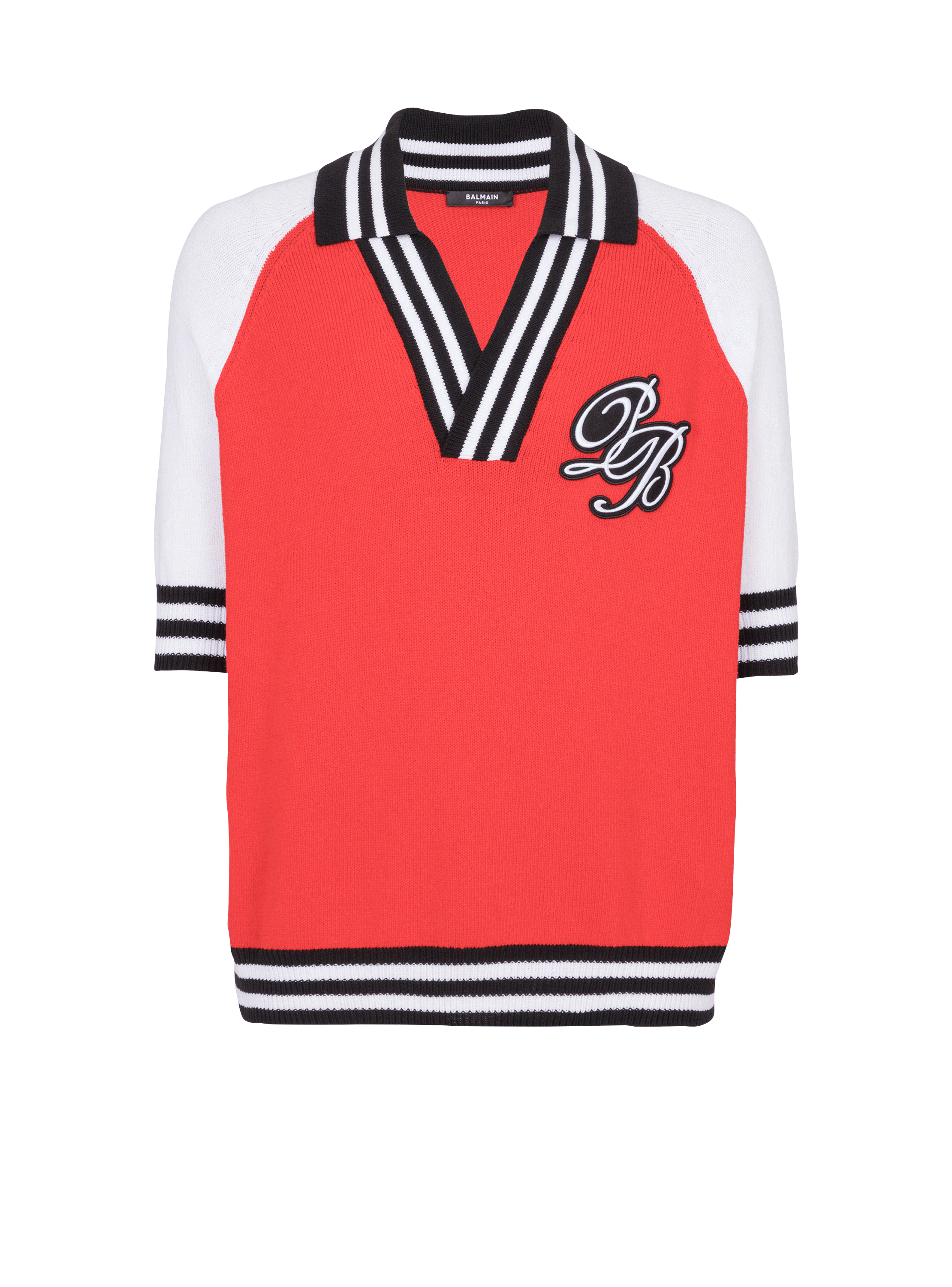 Polo en maille College Baseball PB Signature, rouge, hi-res