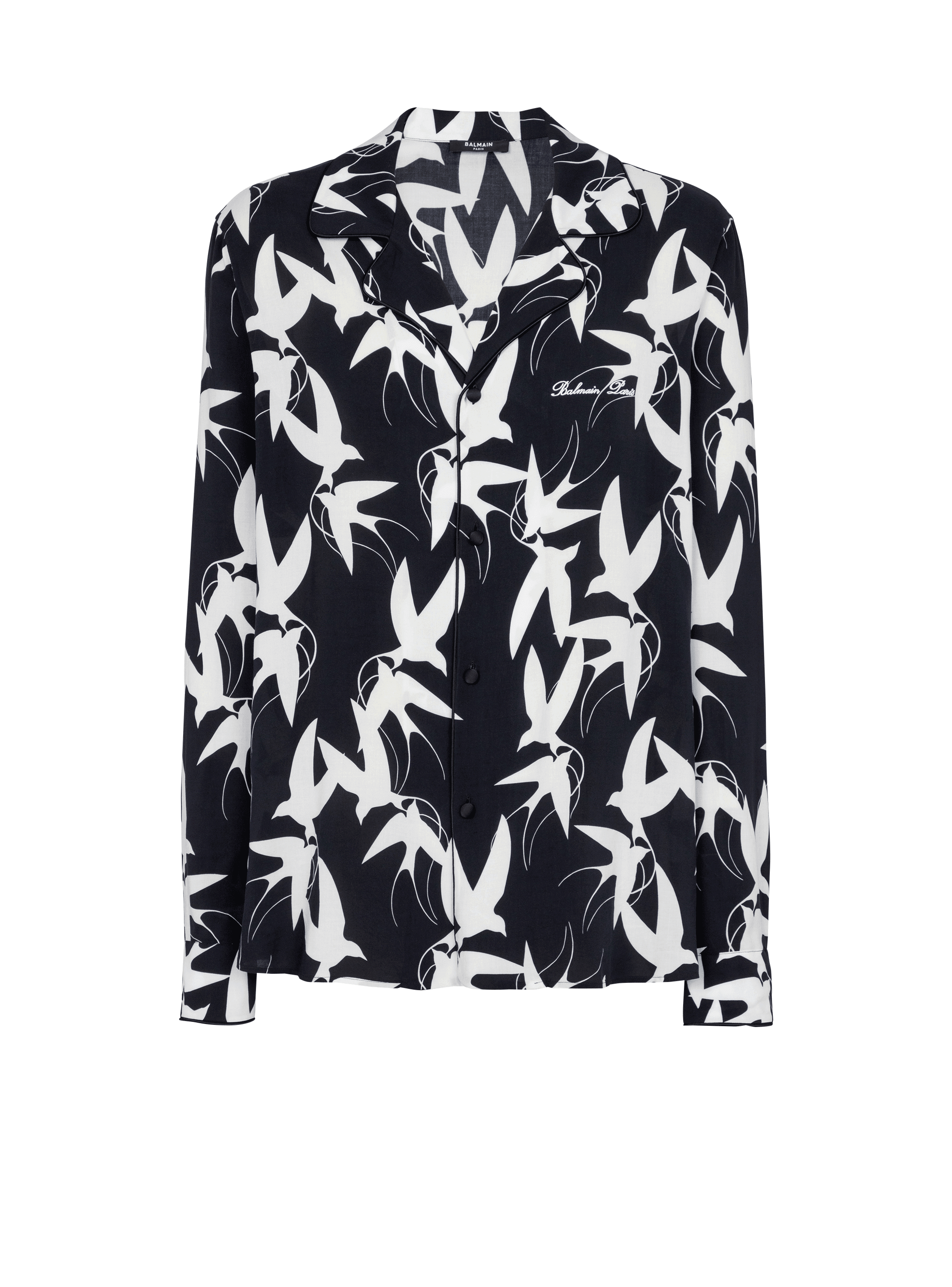 Camicia fluida con stampa rondine