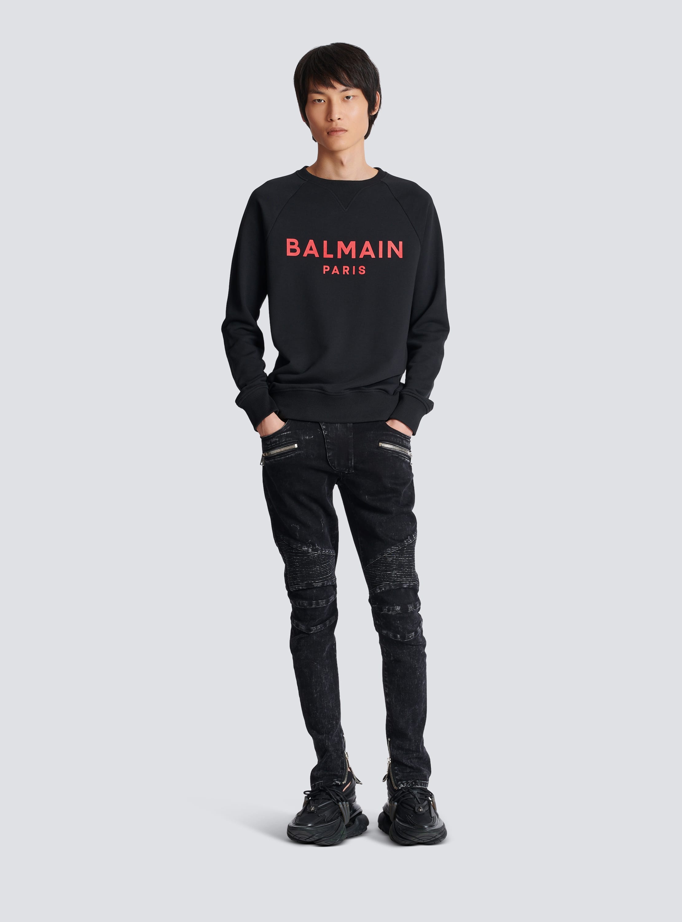 Balmain Paris 프린트 장식 스웨트셔츠 