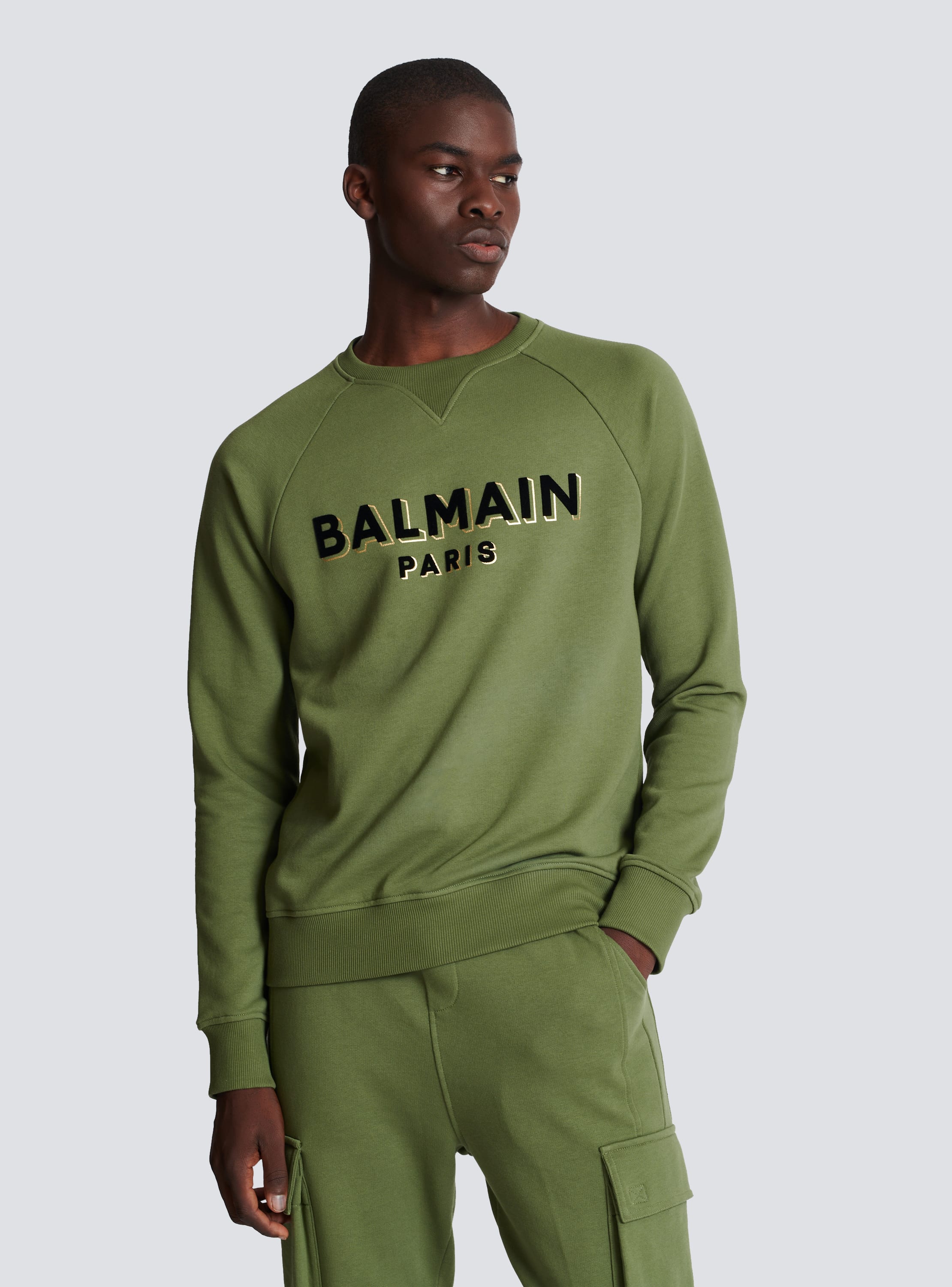 Balmain Paris flocked sweatshirt