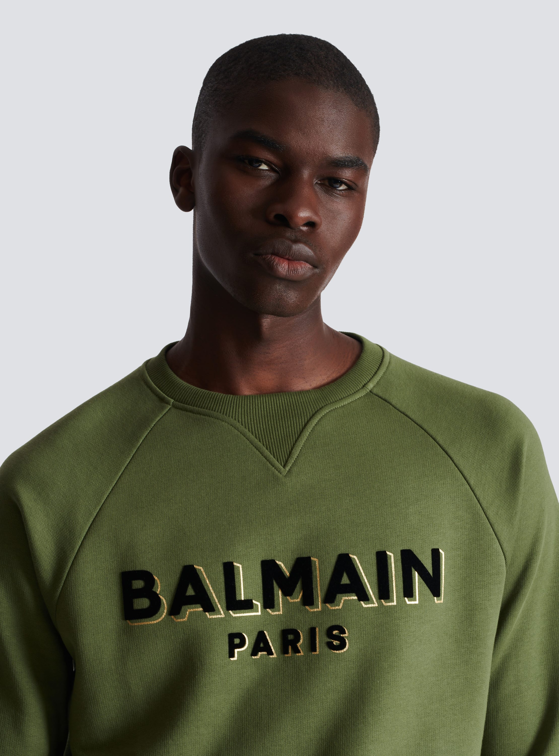 Balmain Paris flocked sweatshirt