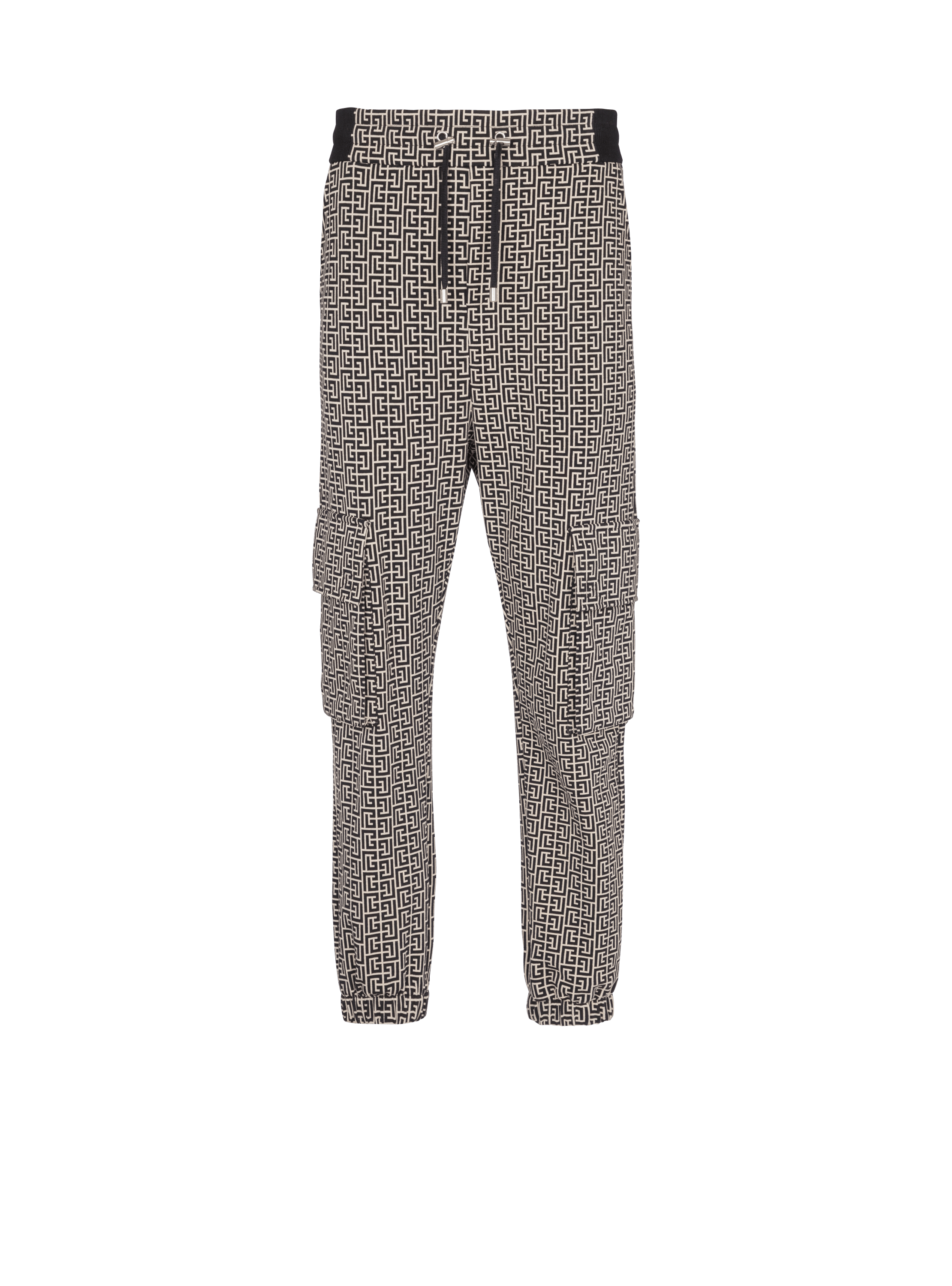 Pantalones de jogging tipo cargo de jacquard con monograma