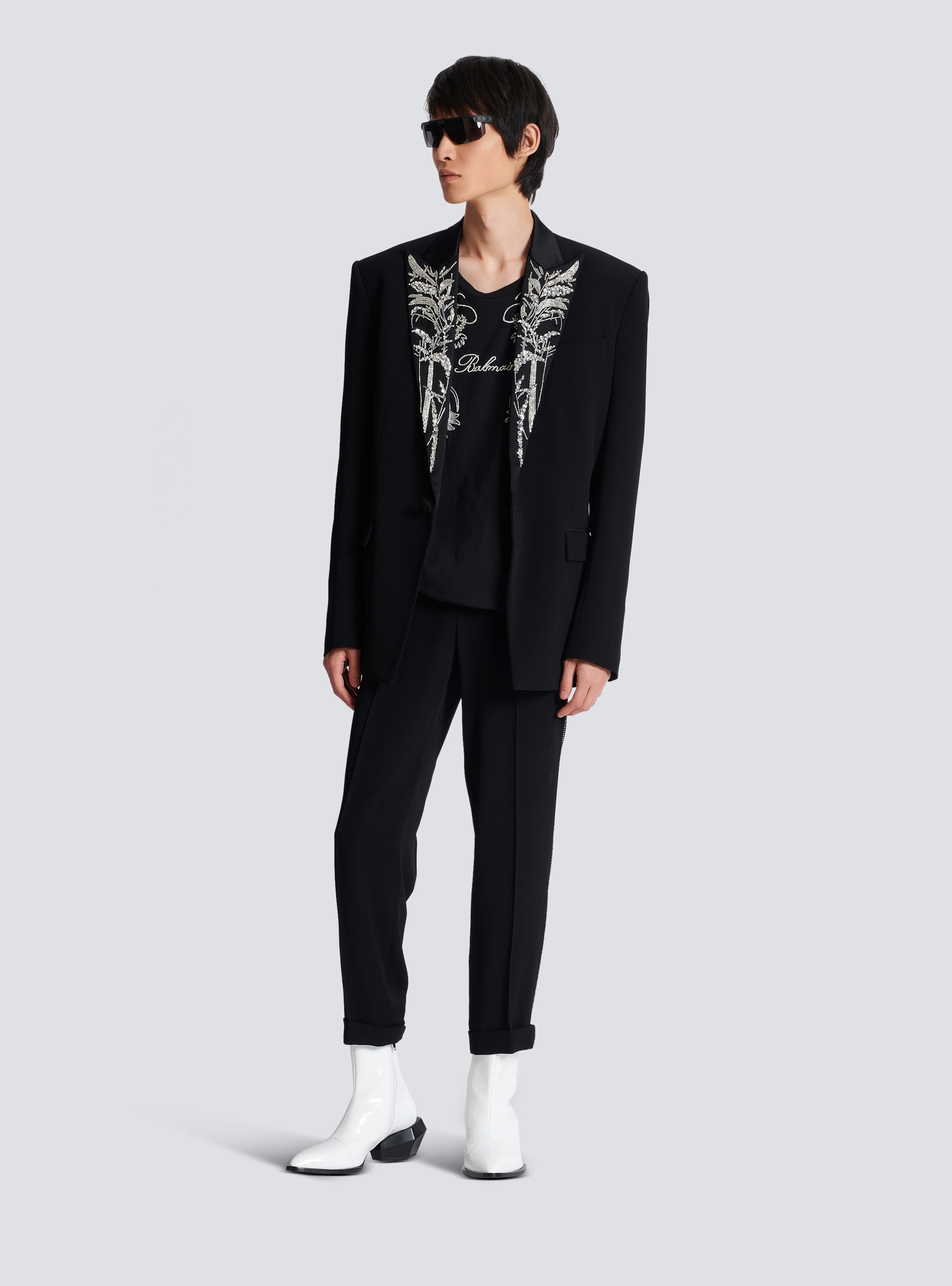 Blazer with embroidered Bamboo collar