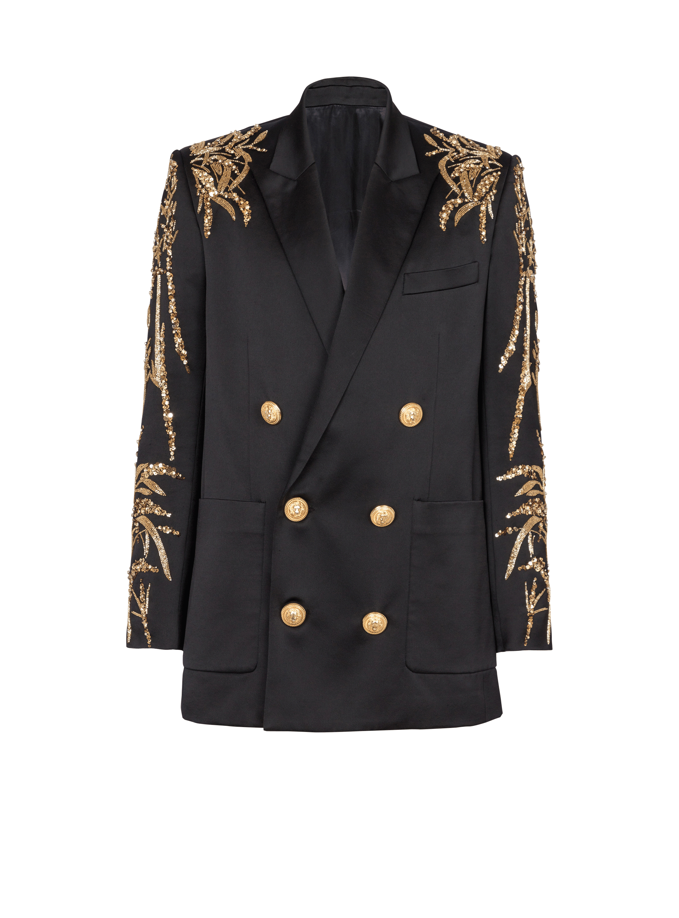 Blazer with embroidered Bamboo sleeves