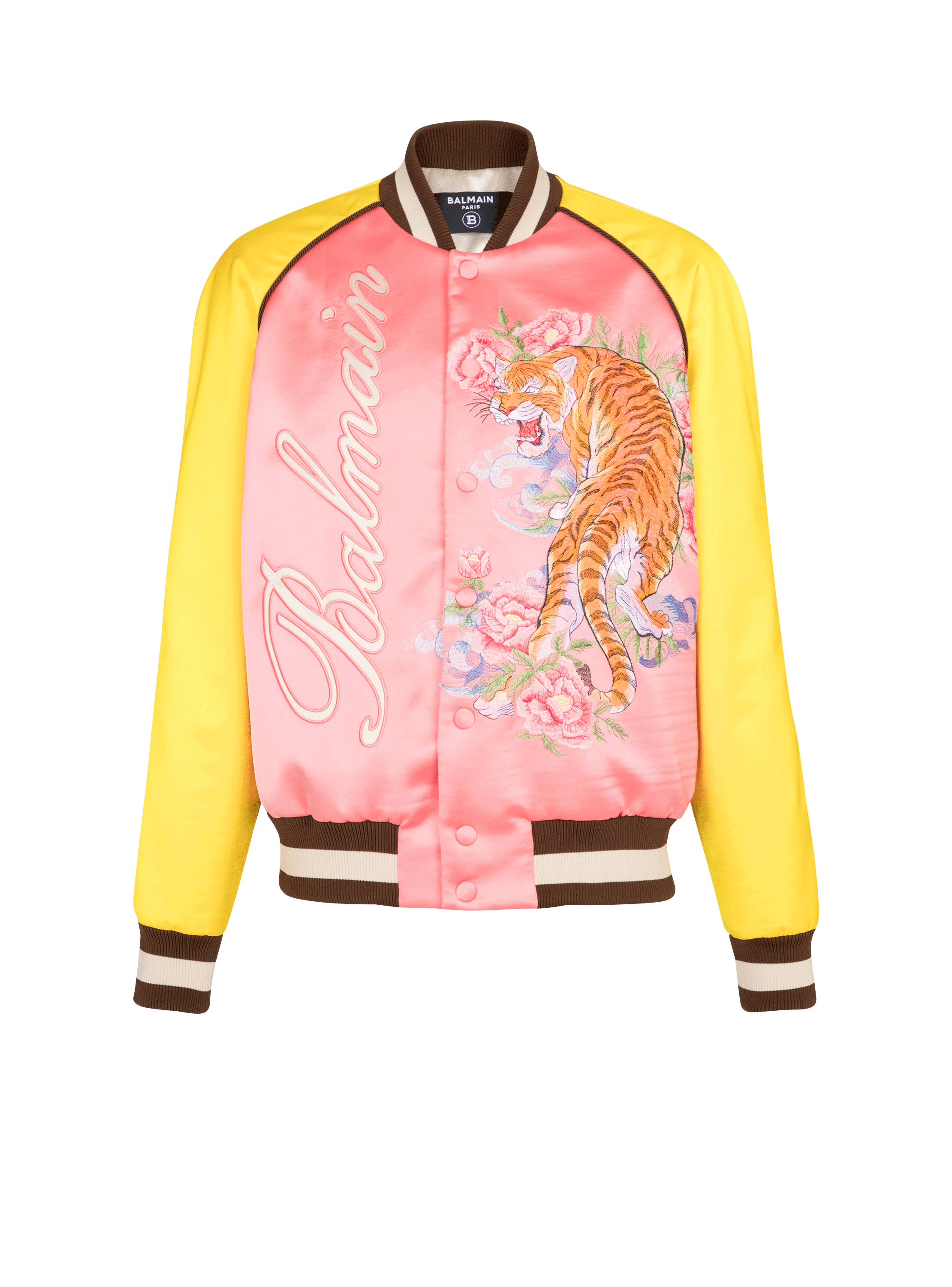 Tiger embroidered bomber, multicolor, hi-res