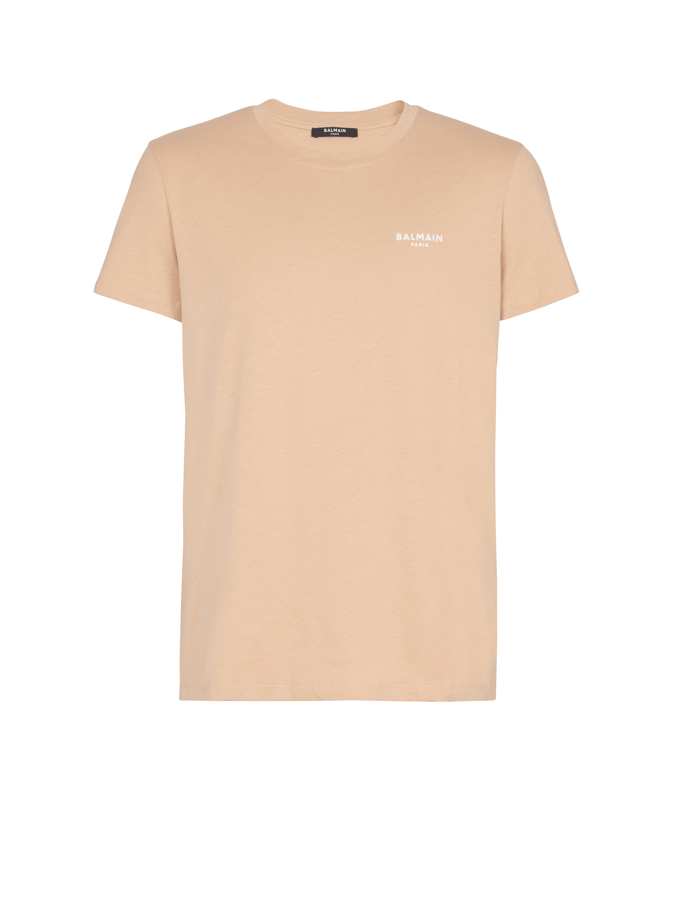 Beflocktes Balmain T-Shirt, beige, hi-res
