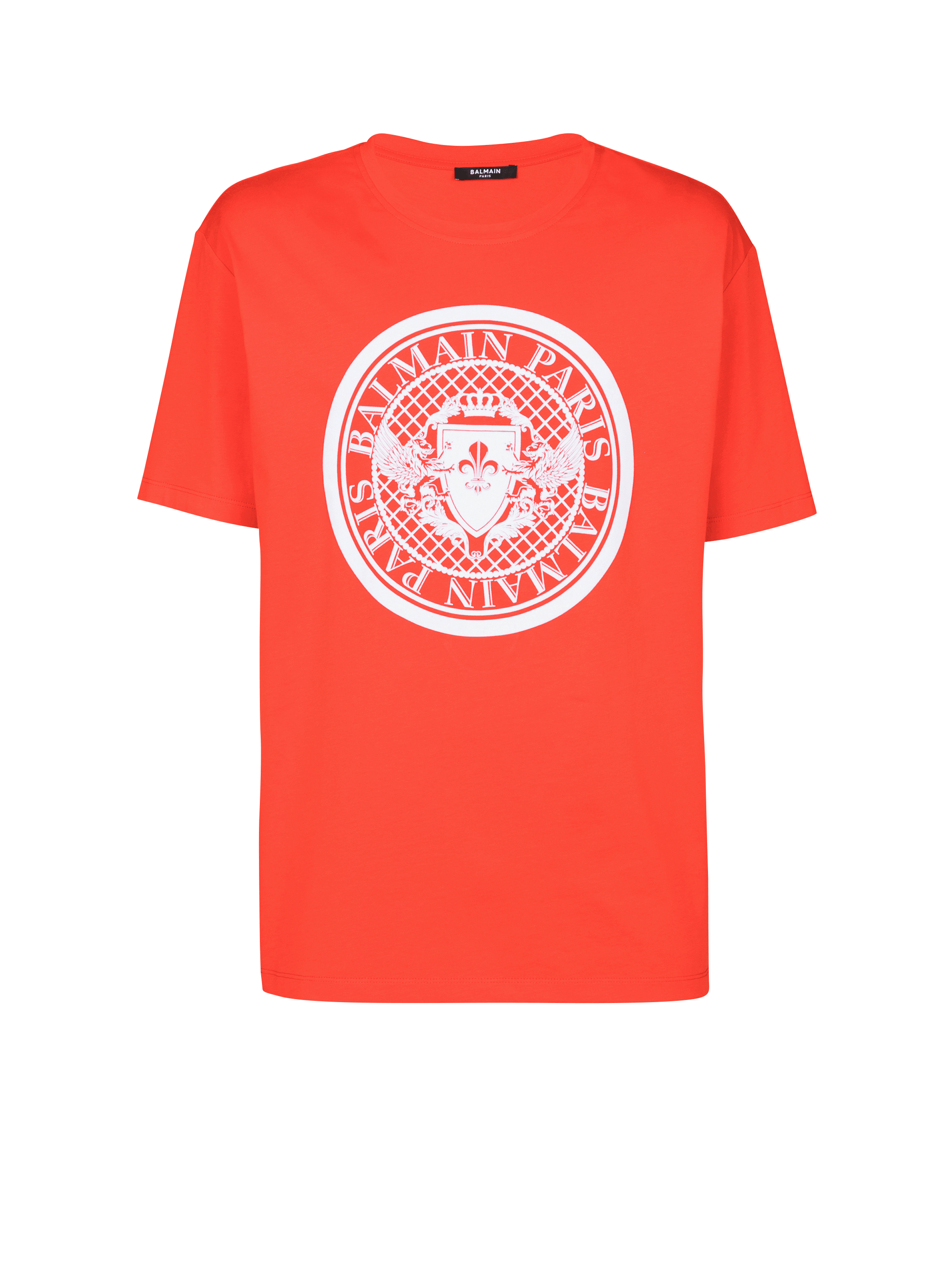 T-shirt Balmain Coin, rouge, hi-res