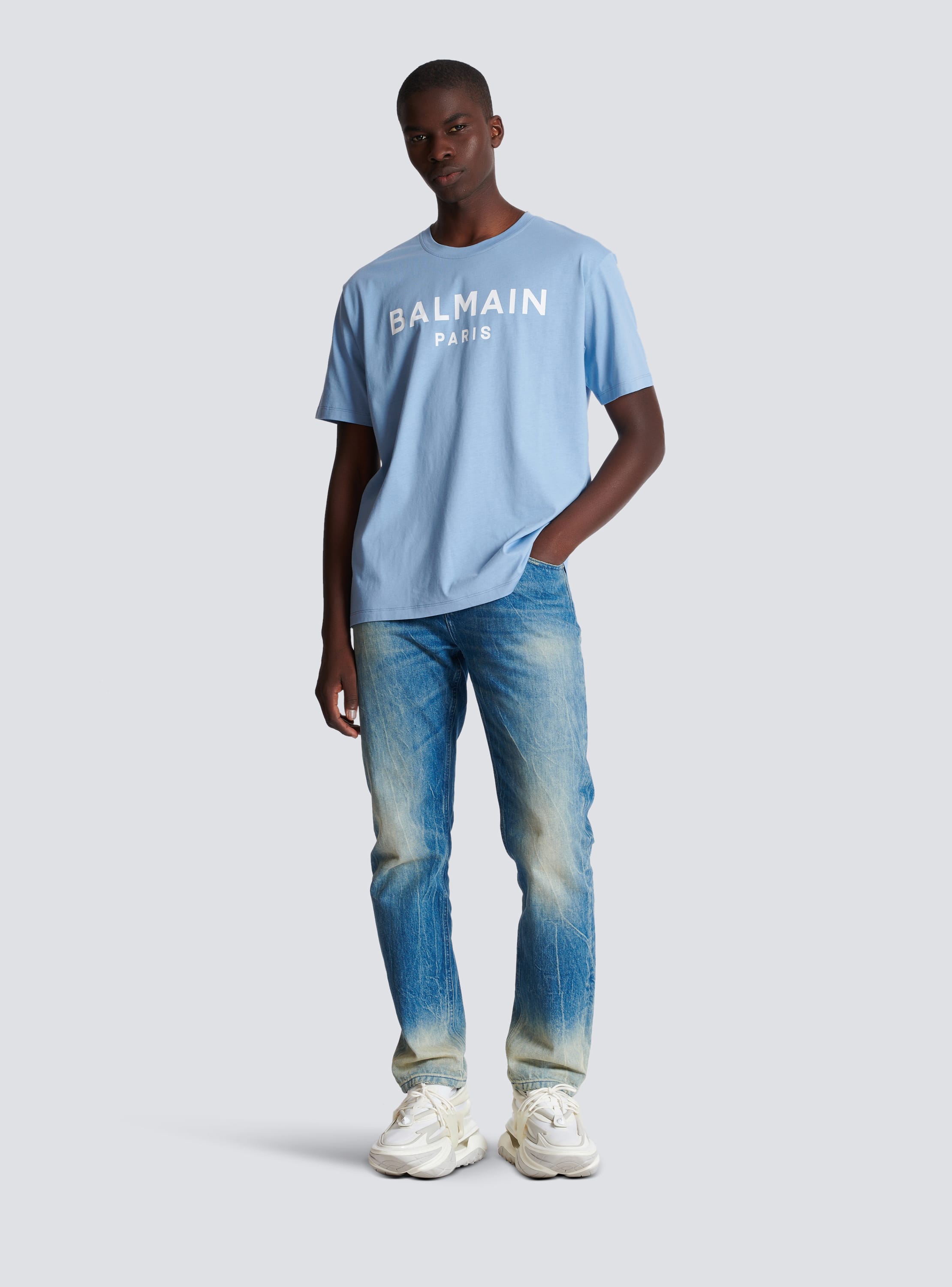 Balmain t shirt blue hotsell