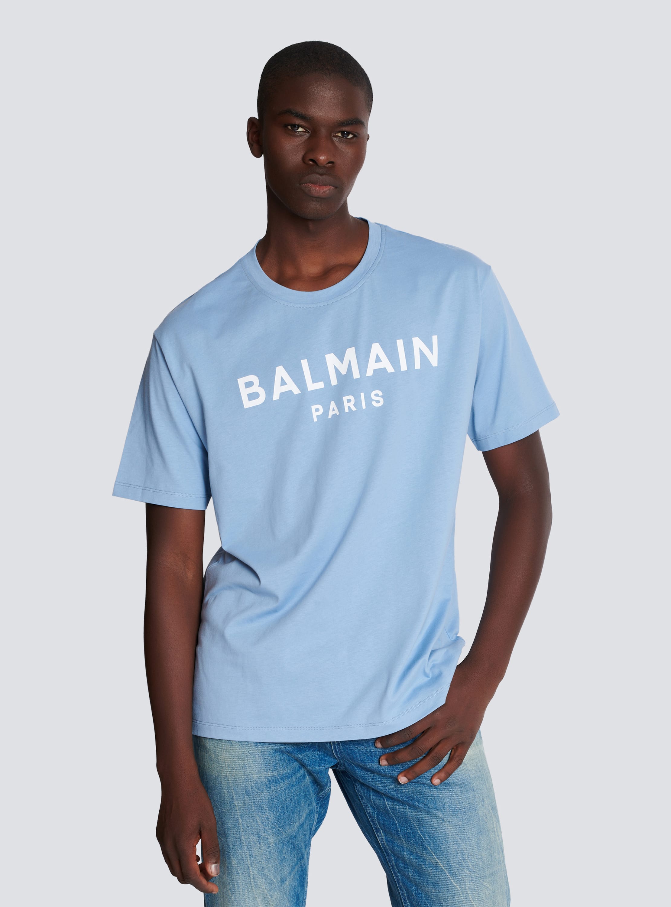 $195 Balmain Paris Men Blue Jersey Cotton Logo Underwear Luxury Boxers Size  2XL