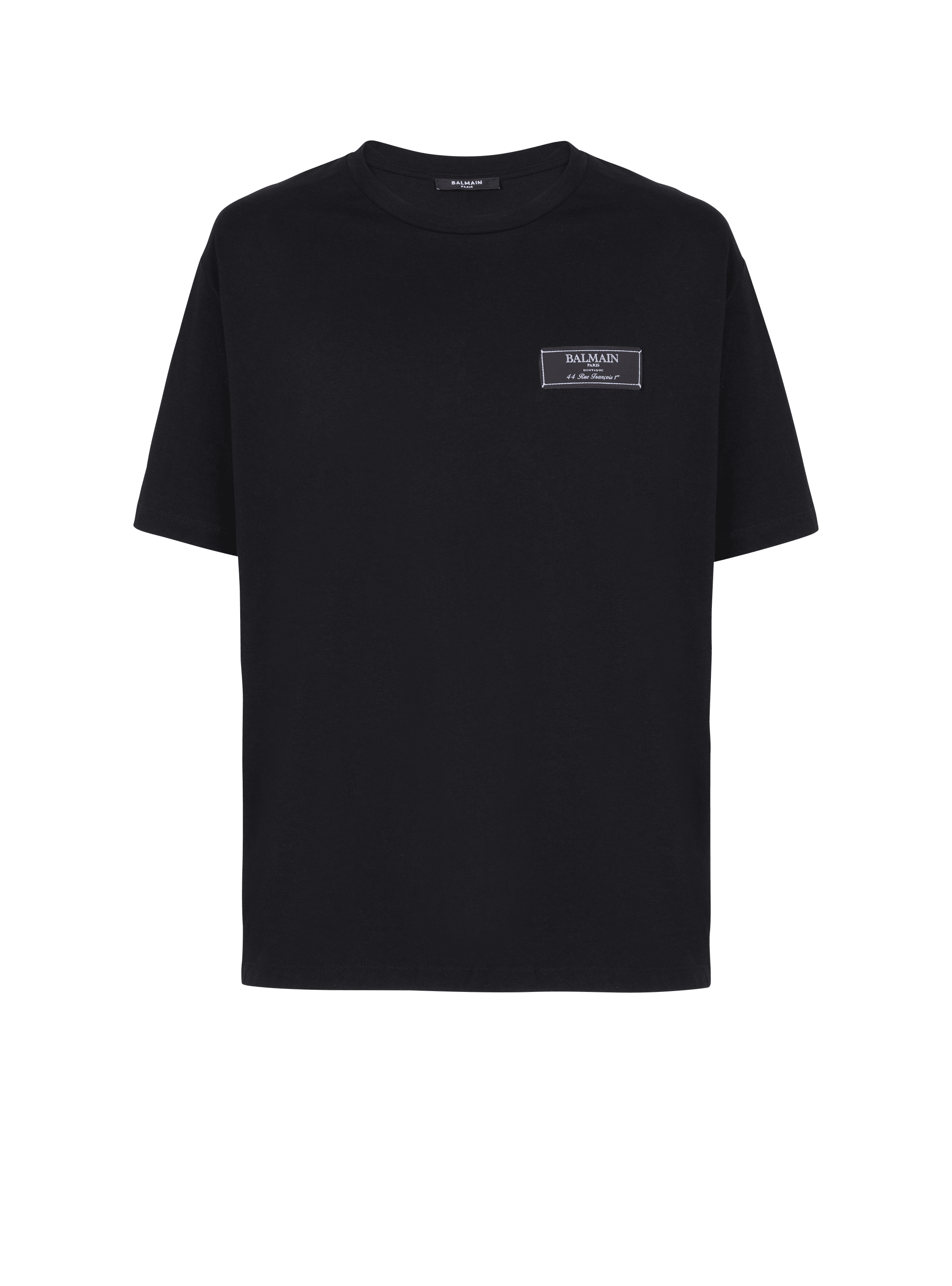 Camiseta con etiqueta de Balmain Paris, negro, hi-res